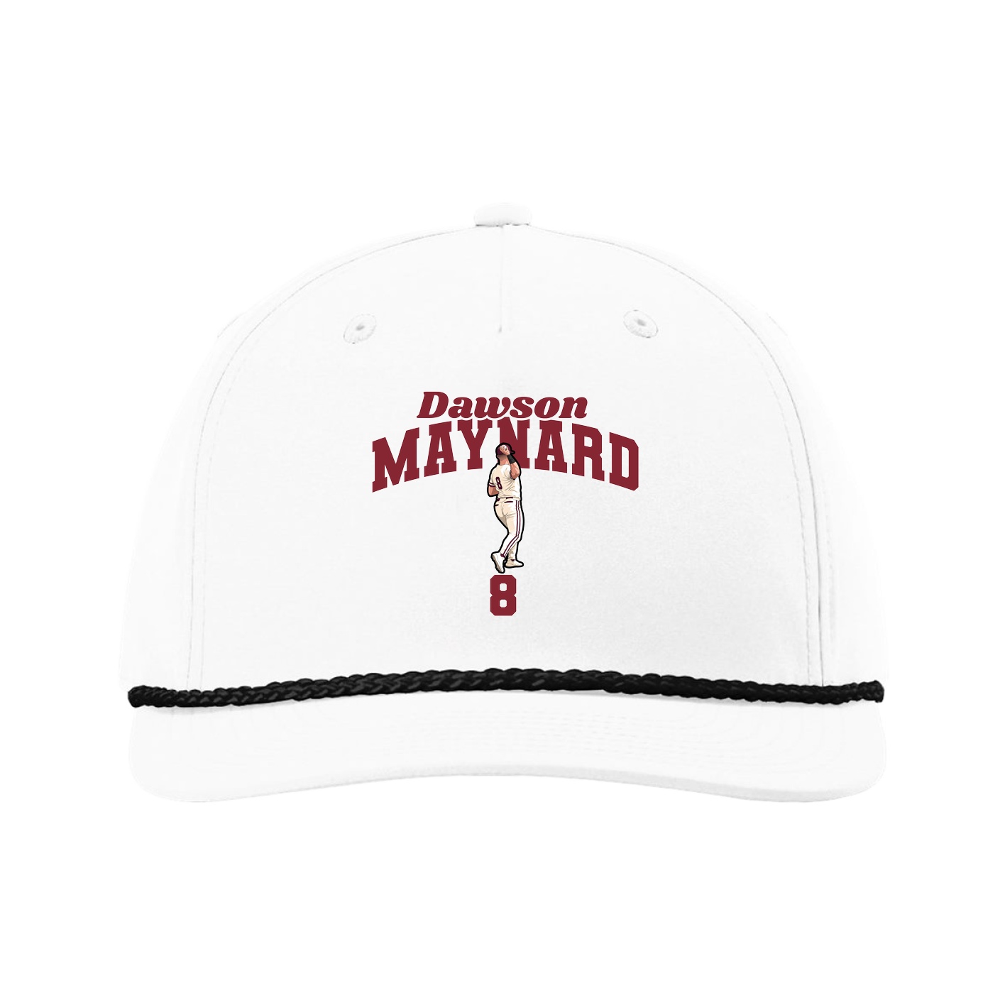 Five-Panel Classic Rope Cap — Signature Arch in White