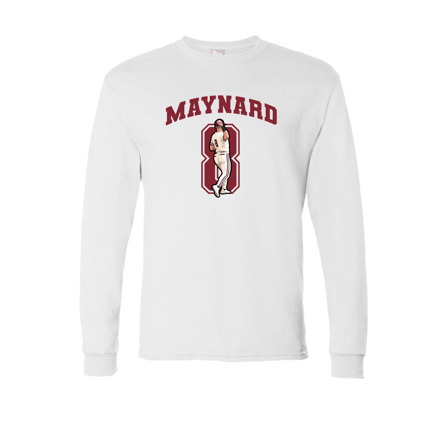 Long Sleeve Tee — Number in White