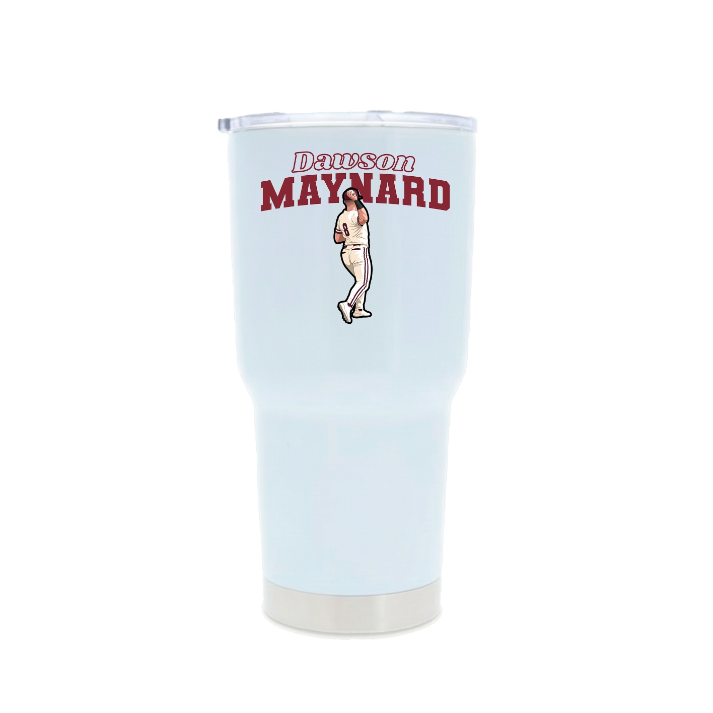 30oz Stainless Steel Tumbler — Name Arch in White