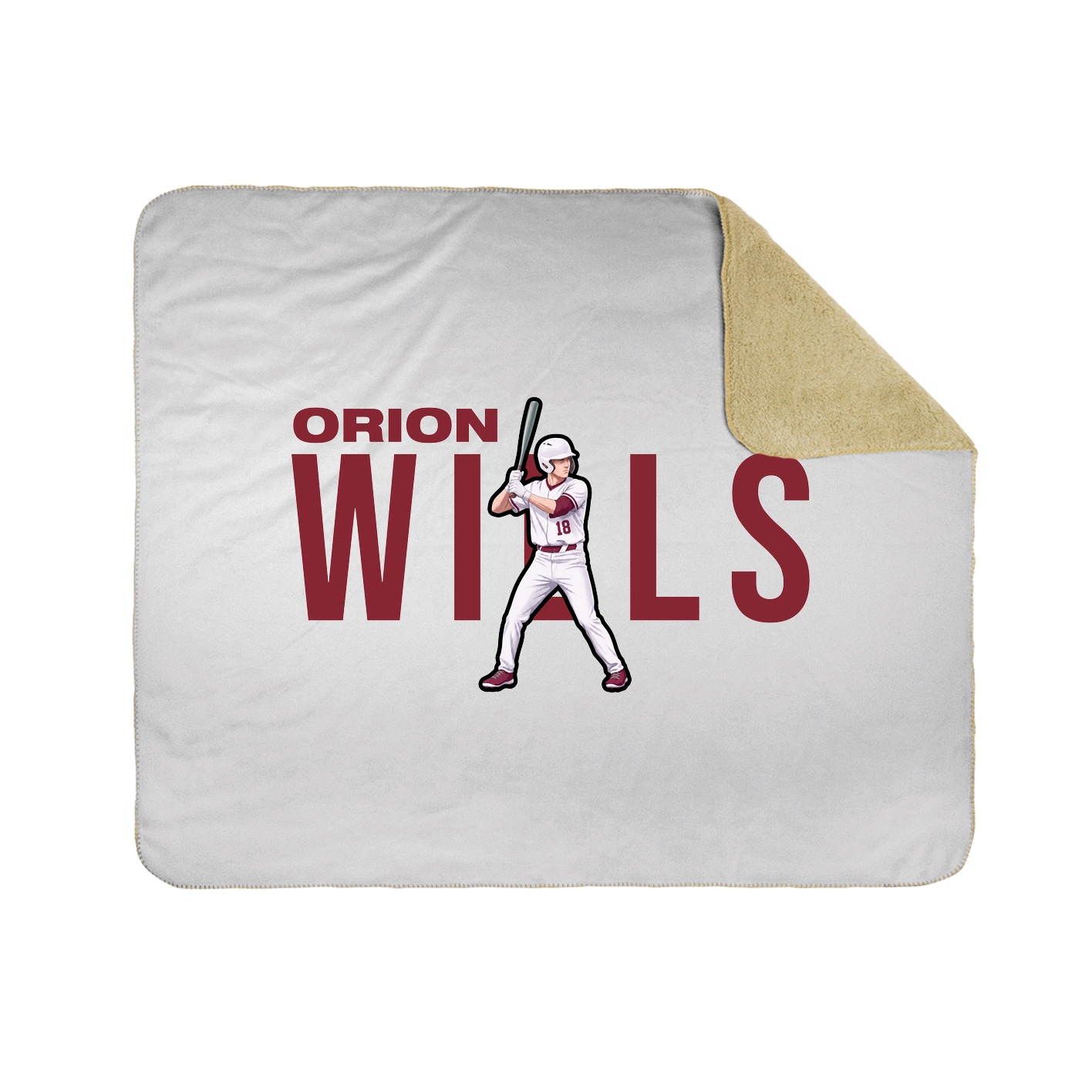 Throw Blanket — Player Name in White