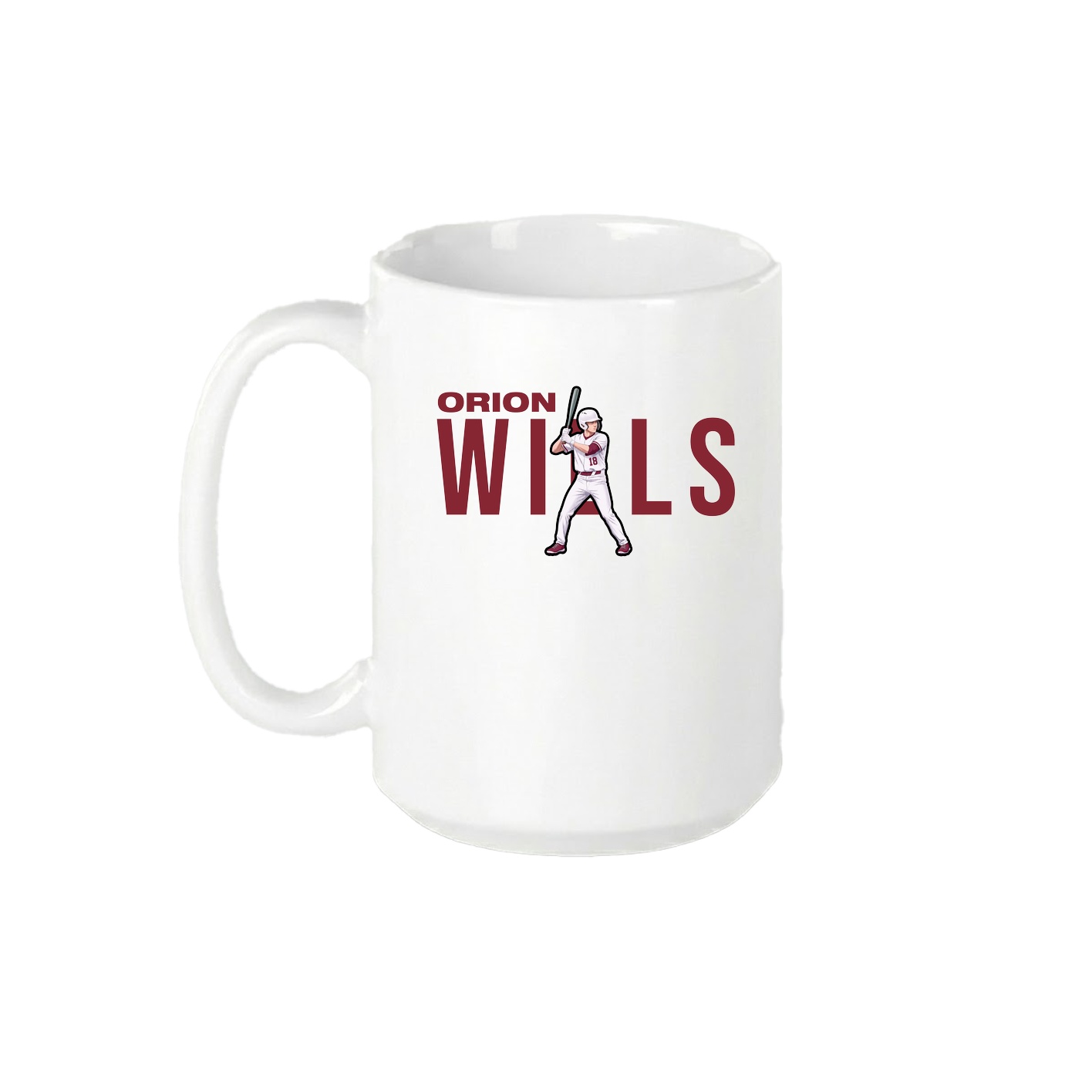 15oz Coffee Mug — Player Name in White