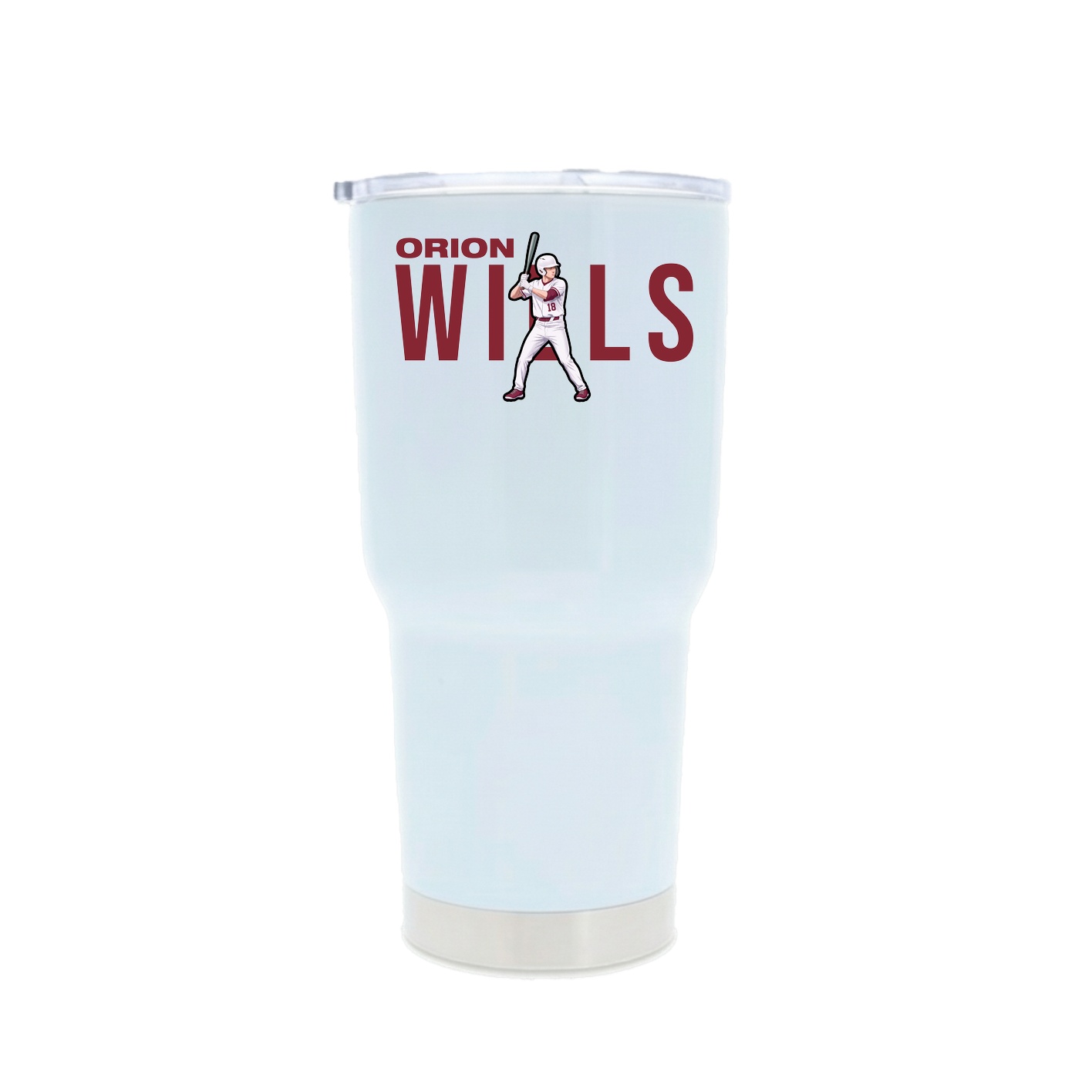 30oz Stainless Steel Tumbler — Player Name in White