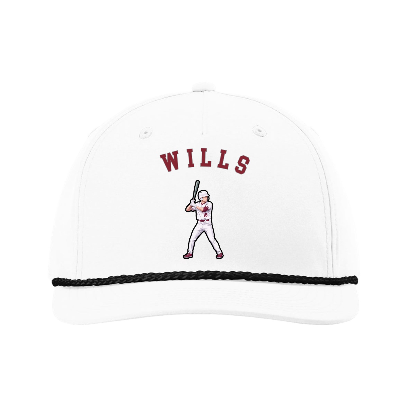 Five-Panel Classic Rope Cap — Shirsey Arch in White