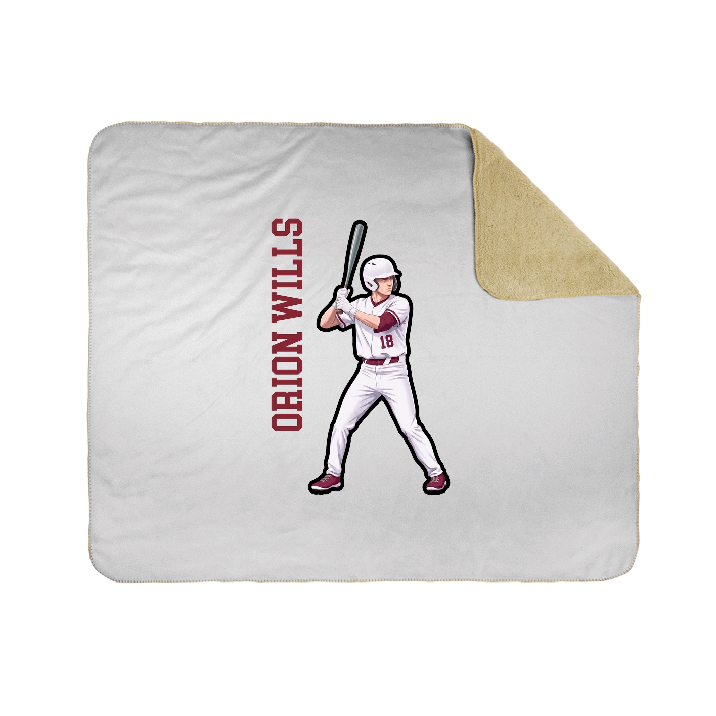 Throw Blanket — Name Vertical in White