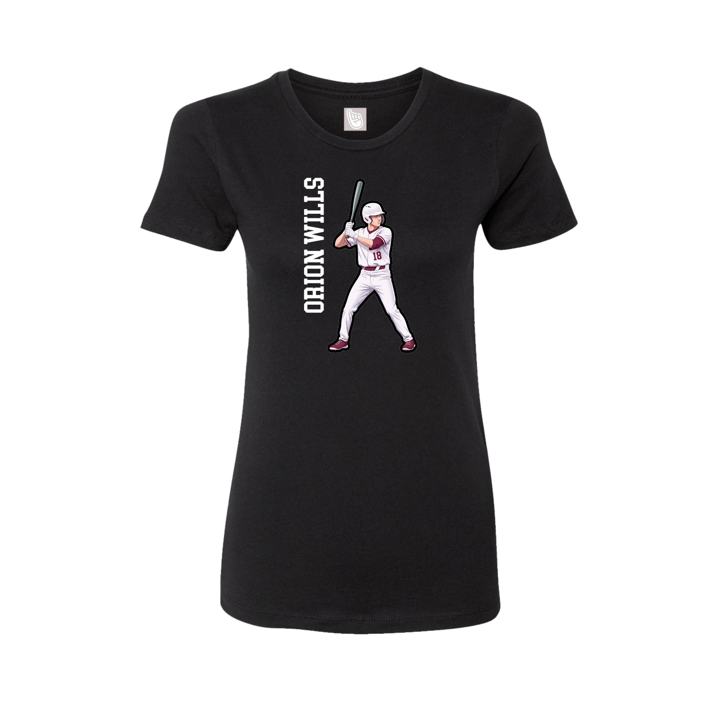 Fitted Women's Tee — Name Vertical in Black