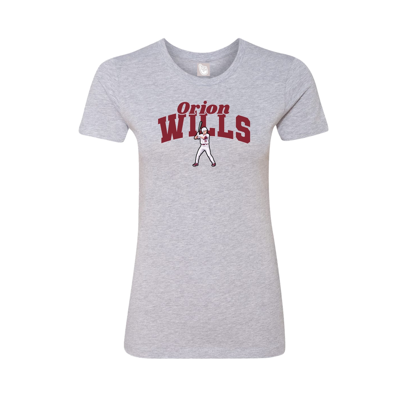 Fitted Women's Tee — Signature Arch in Grey