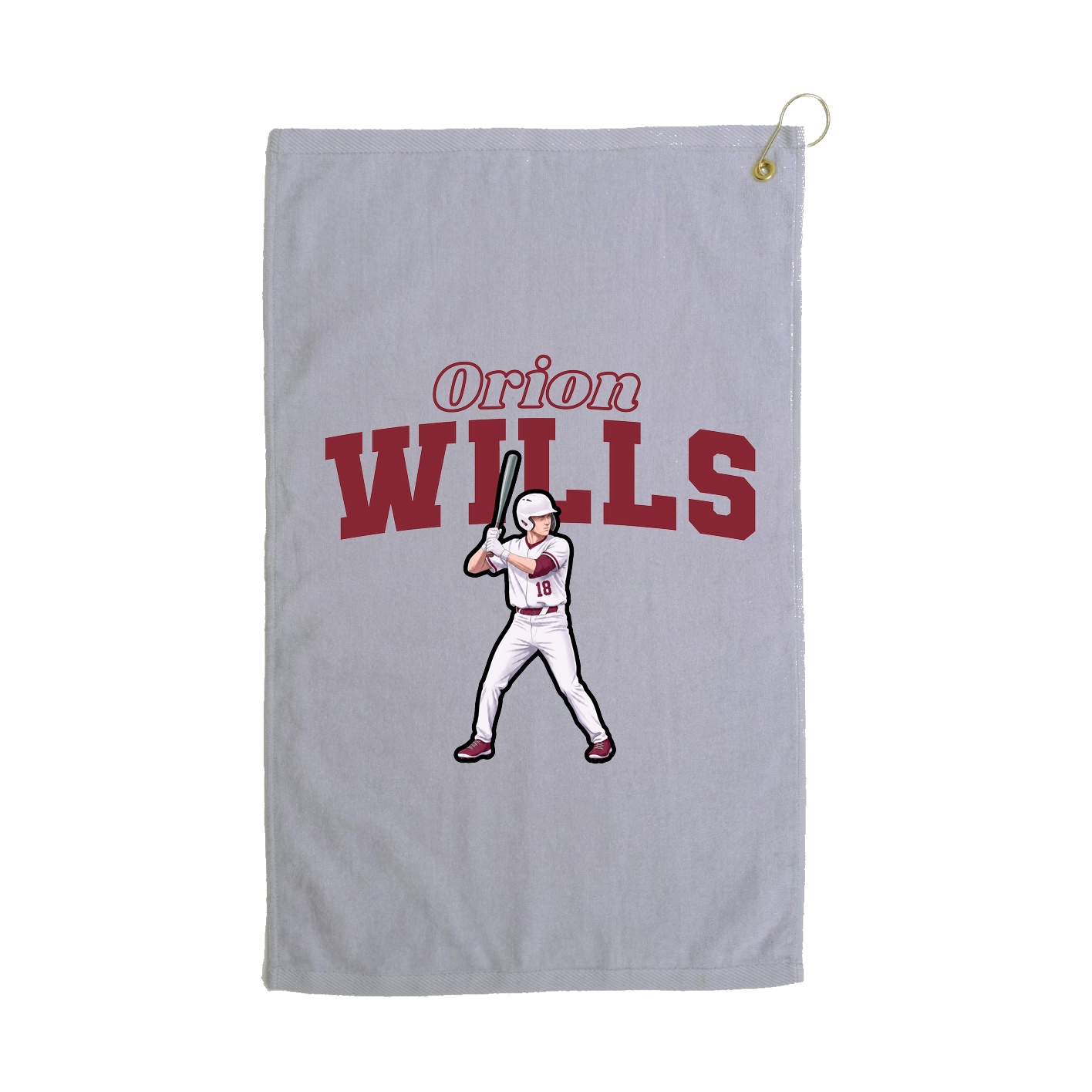 Golf Towel — Name Arch in Grey