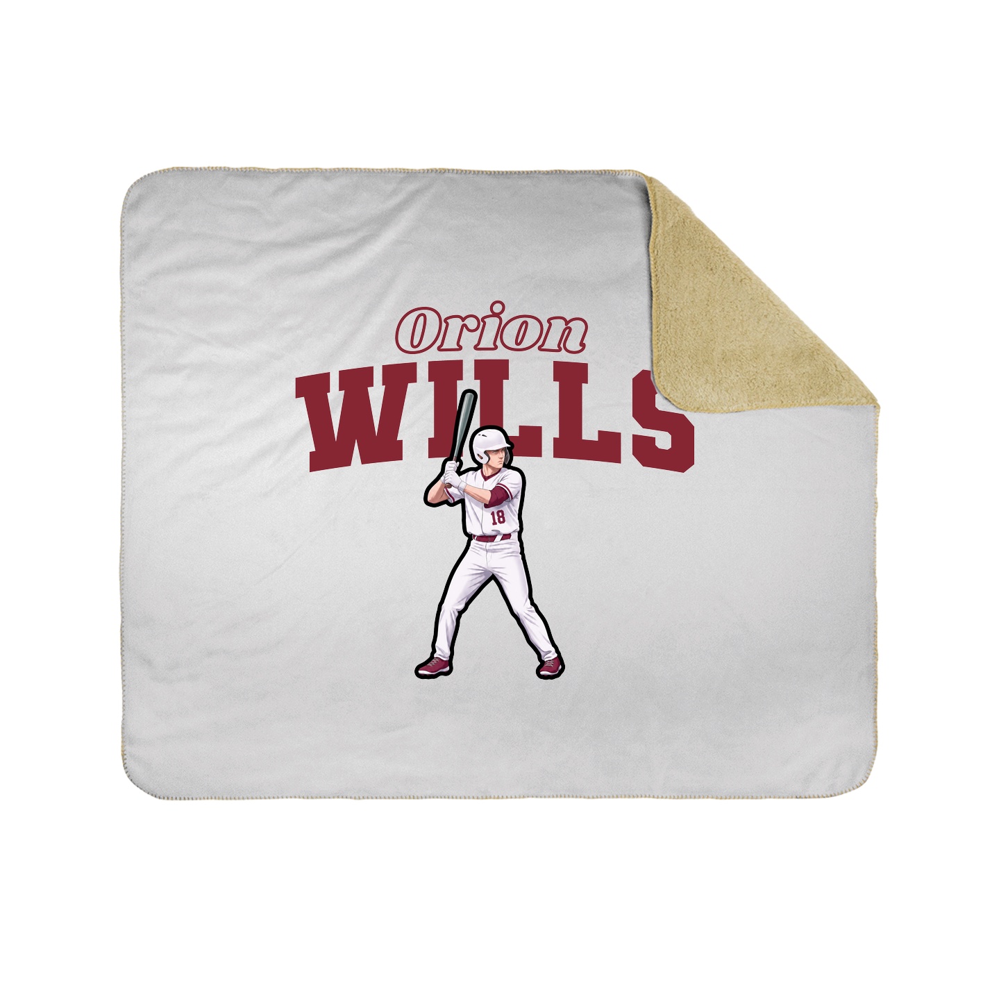 Throw Blanket — Name Arch in White