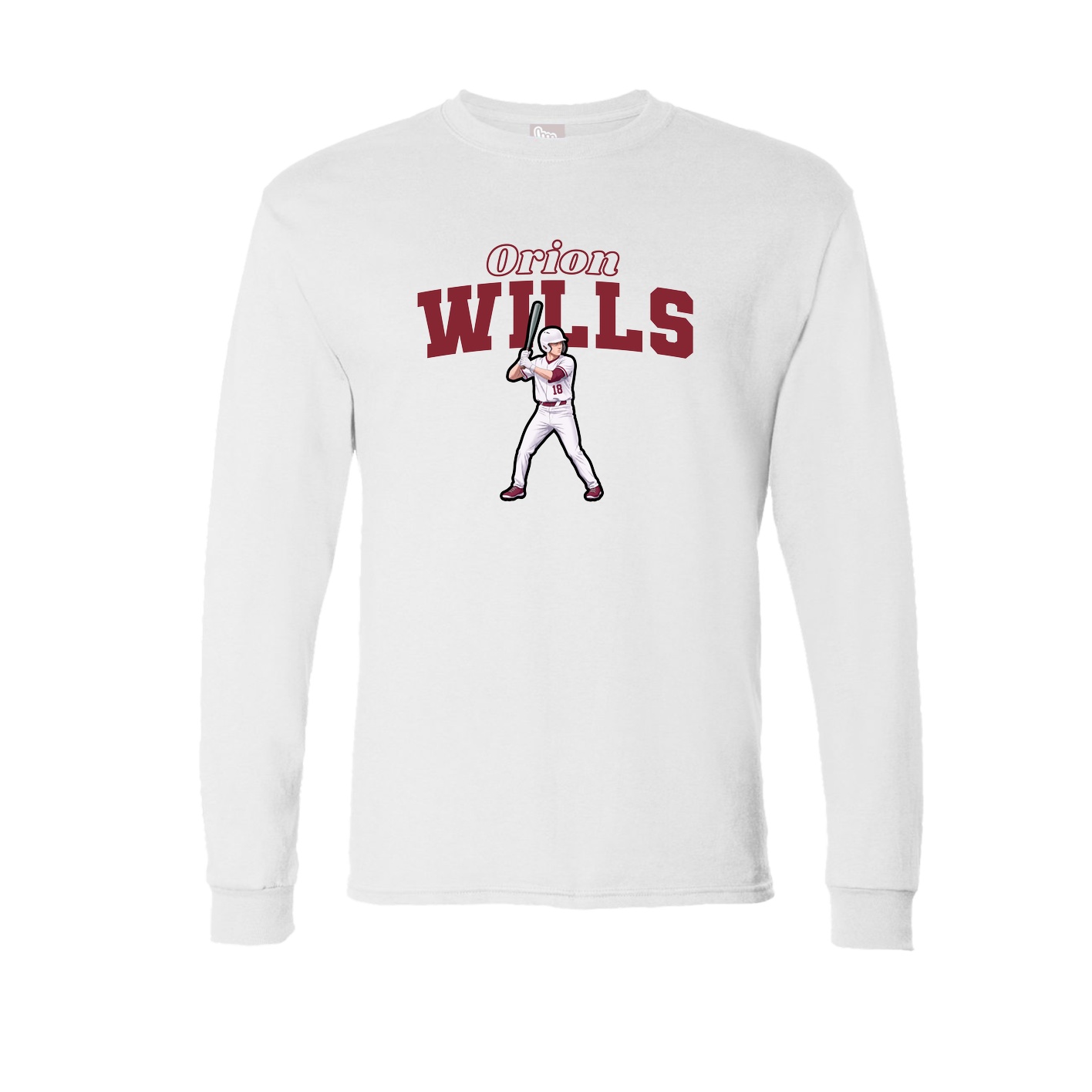 Long Sleeve Tee — Name Arch in White