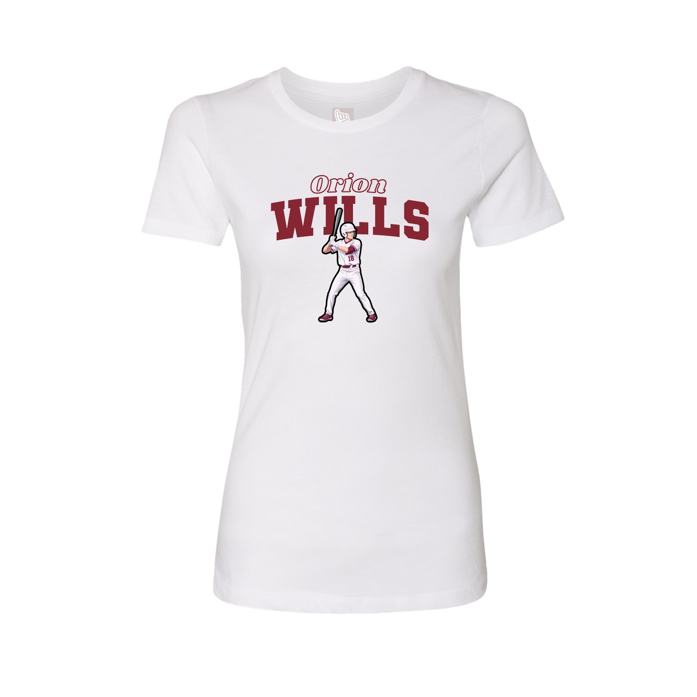 Fitted Women's Tee — Name Arch in White