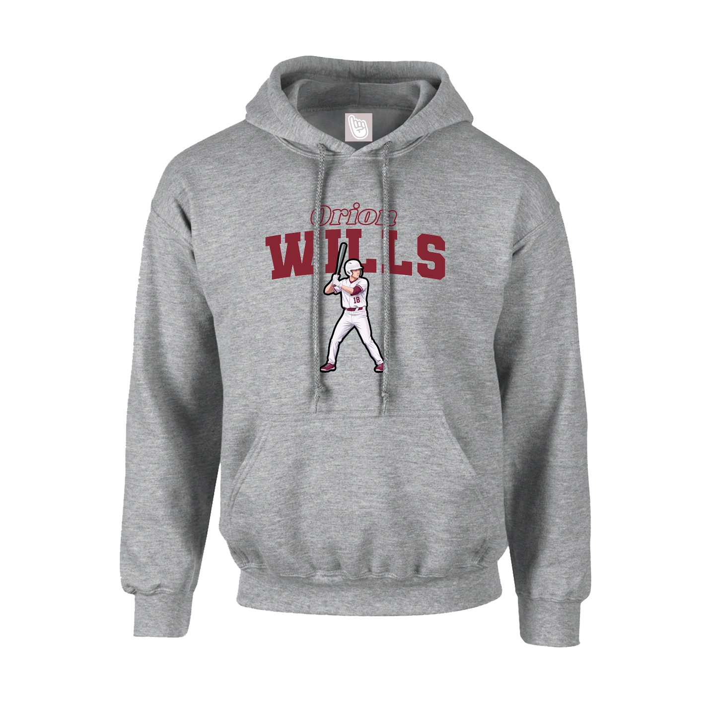 Youth Hoodie — Name Arch in Grey