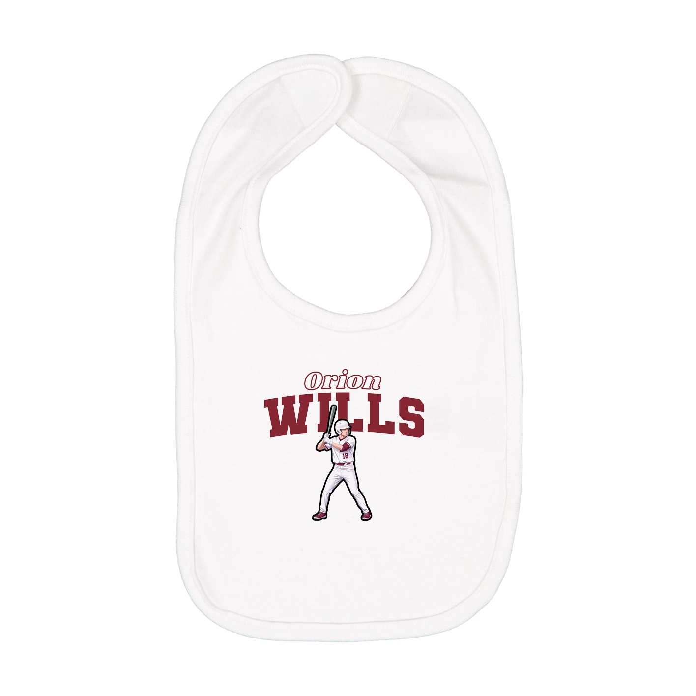 Infant Bib — Name Arch in White