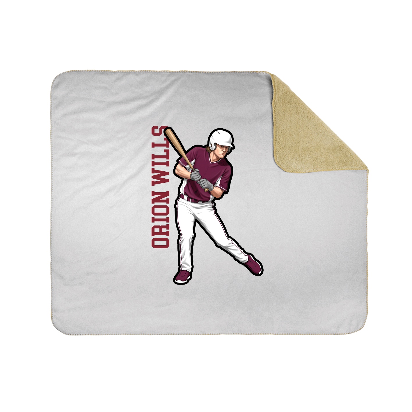 Throw Blanket — Name Vertical in White