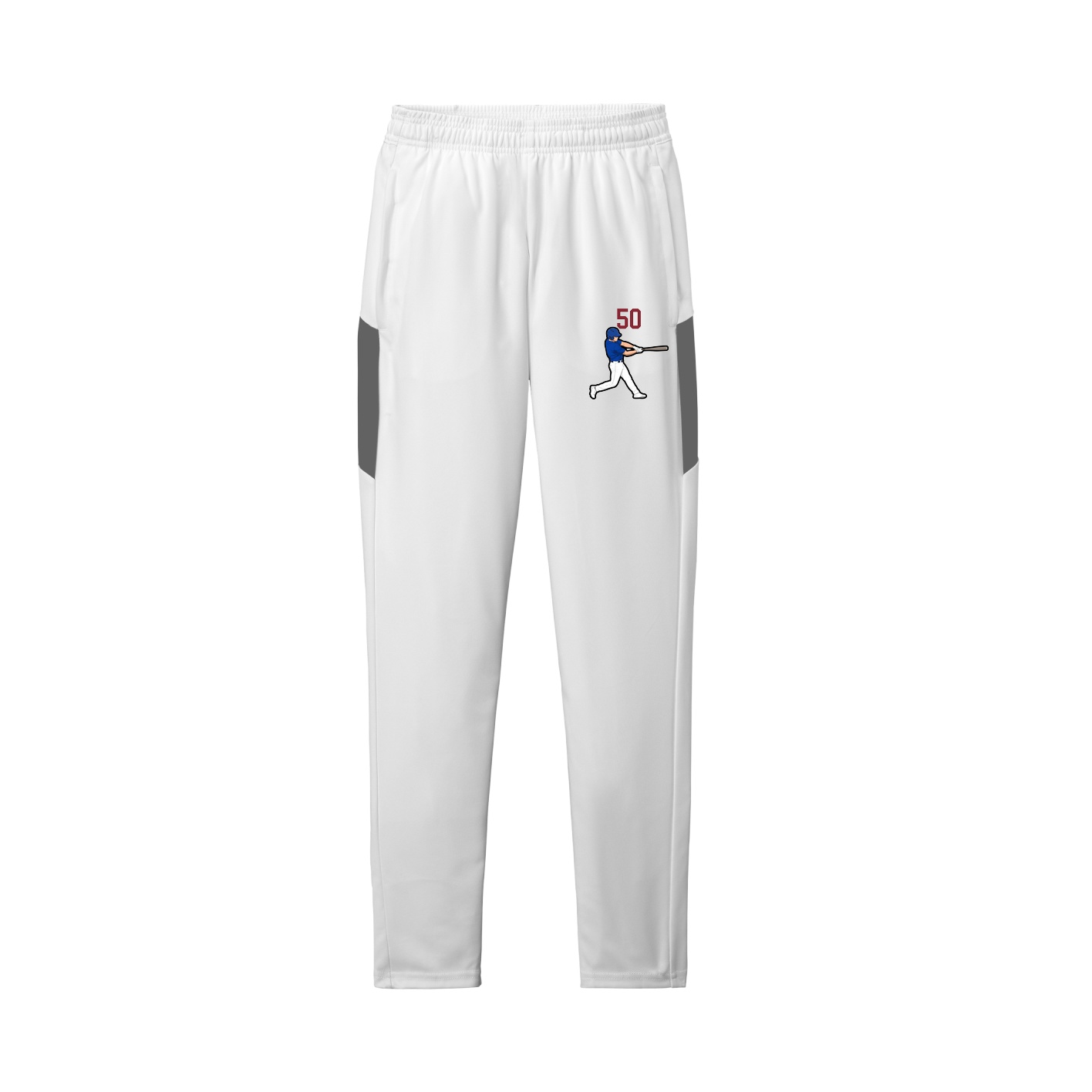 Team Travel Pant — Number Top in White/Grey