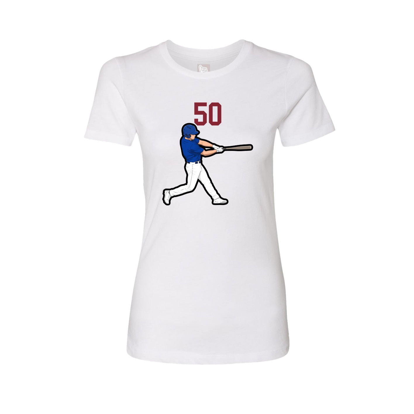 Fitted Women's Tee — Number Top in White