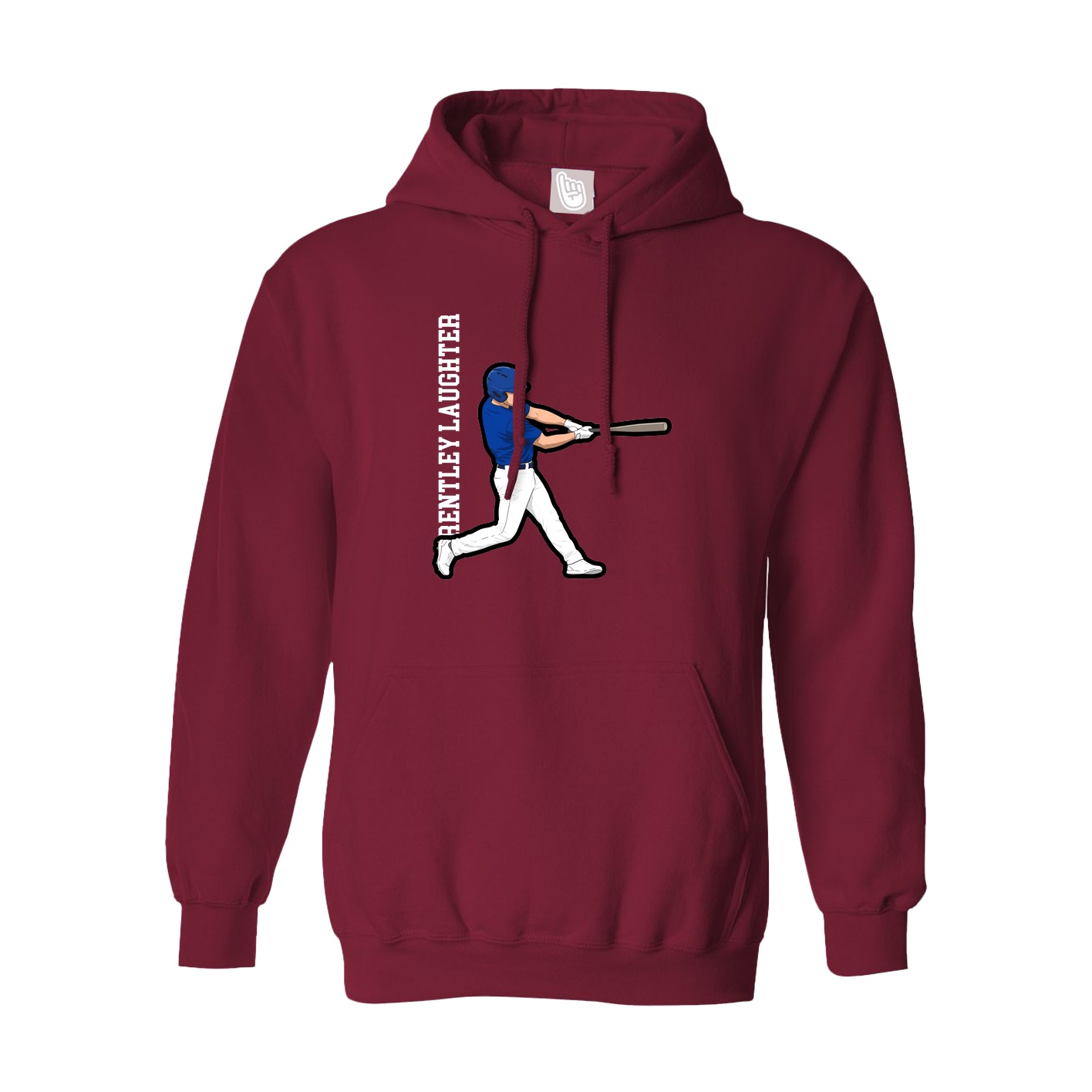 Hoodie — Name Vertical in Cardinal