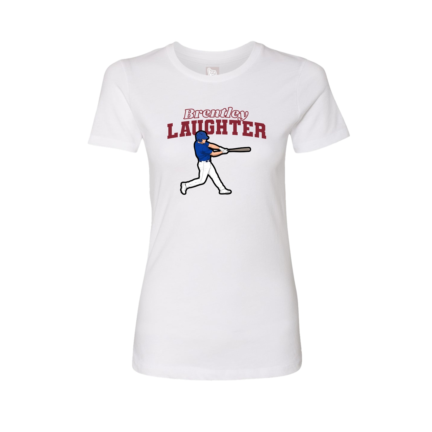 Fitted Women's Tee — Name Arch in White