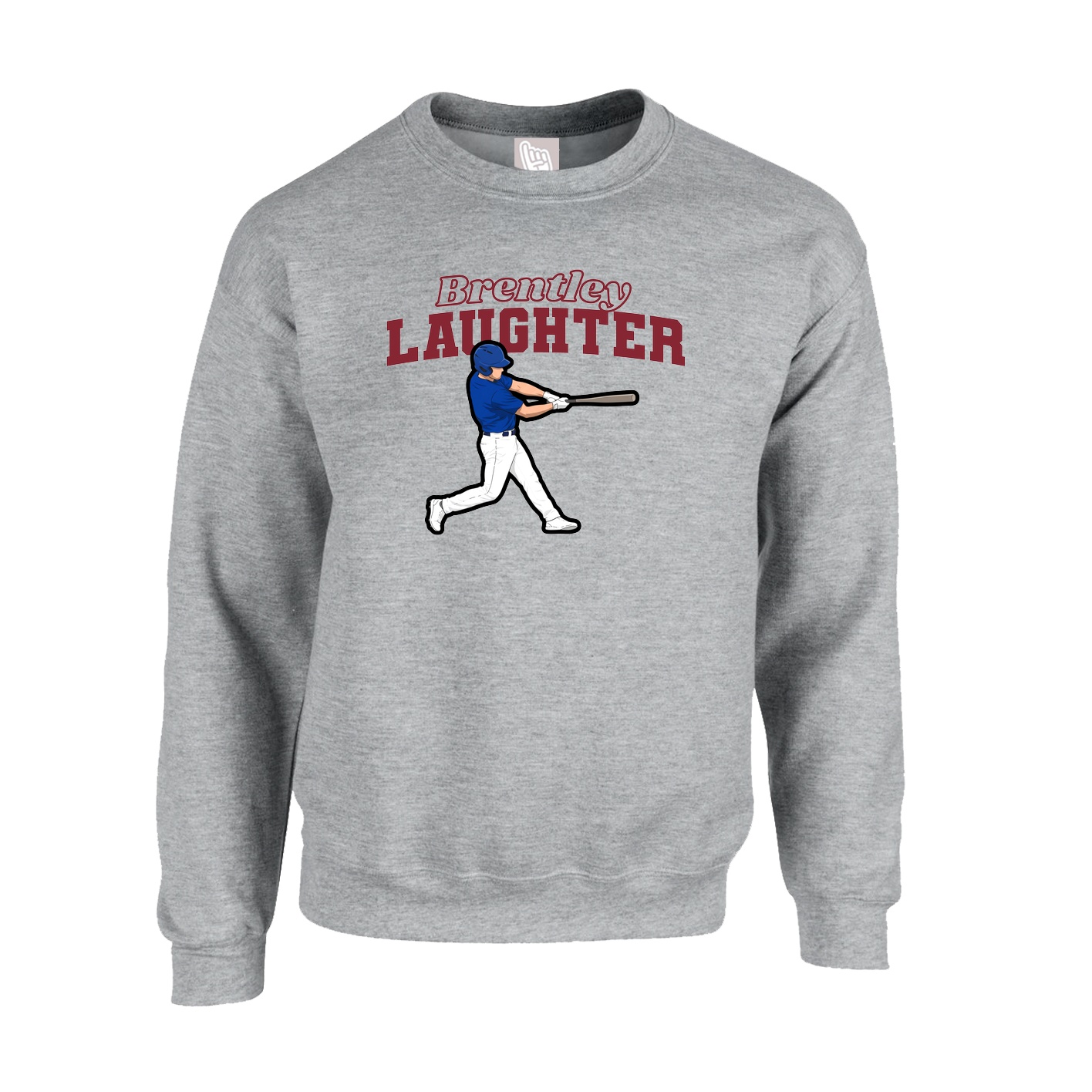 Fleece Crew — Name Arch in Grey