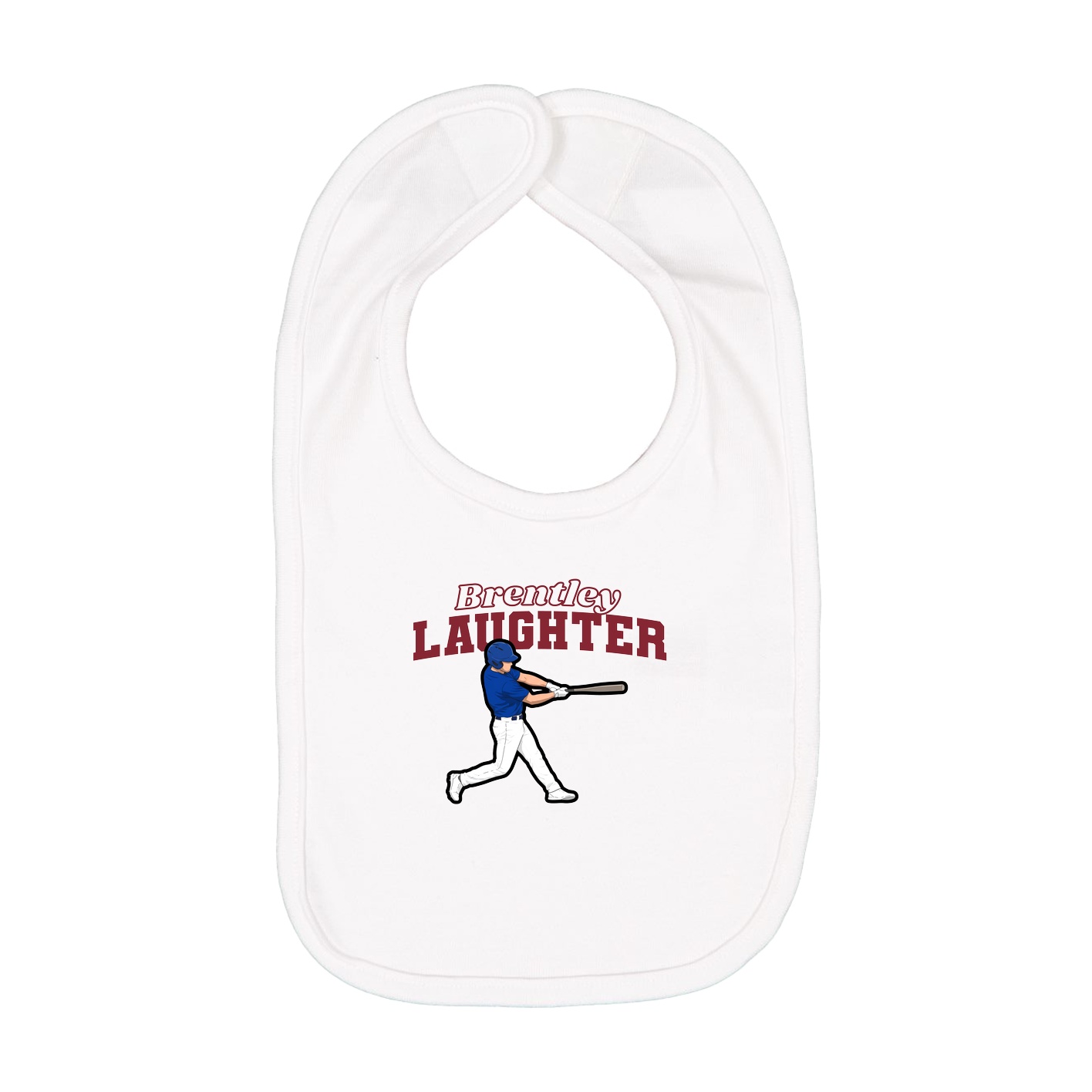 Infant Bib — Name Arch in White
