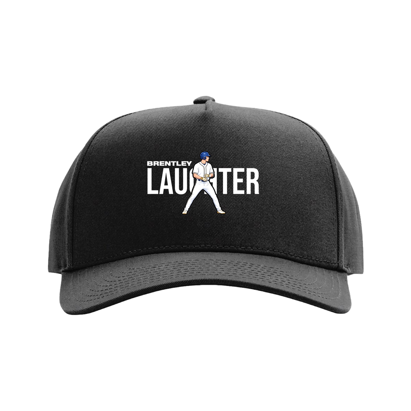 Full Fabric Five-Panel Champ Cap — Player Name in Black