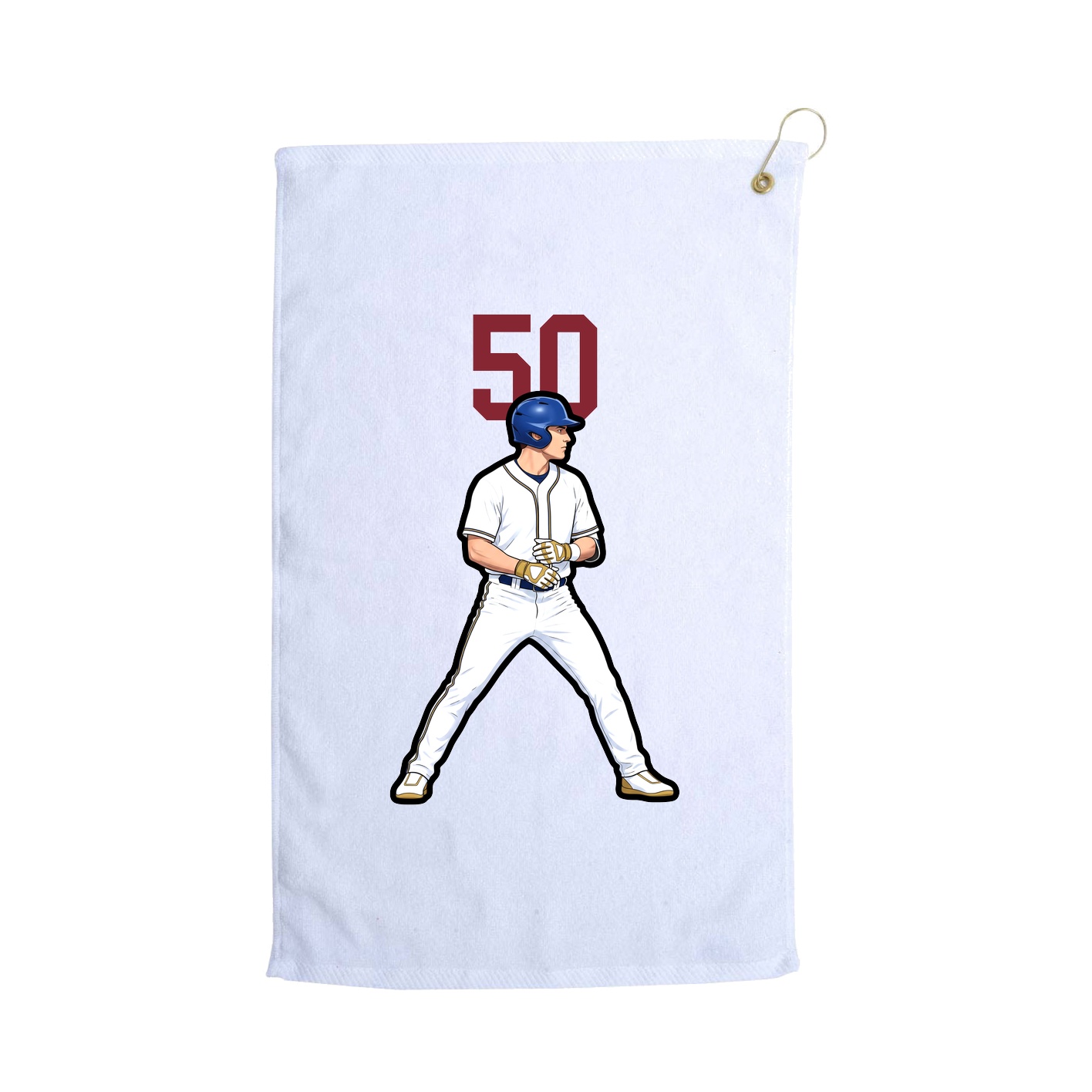 Golf Towel — Number Top in White