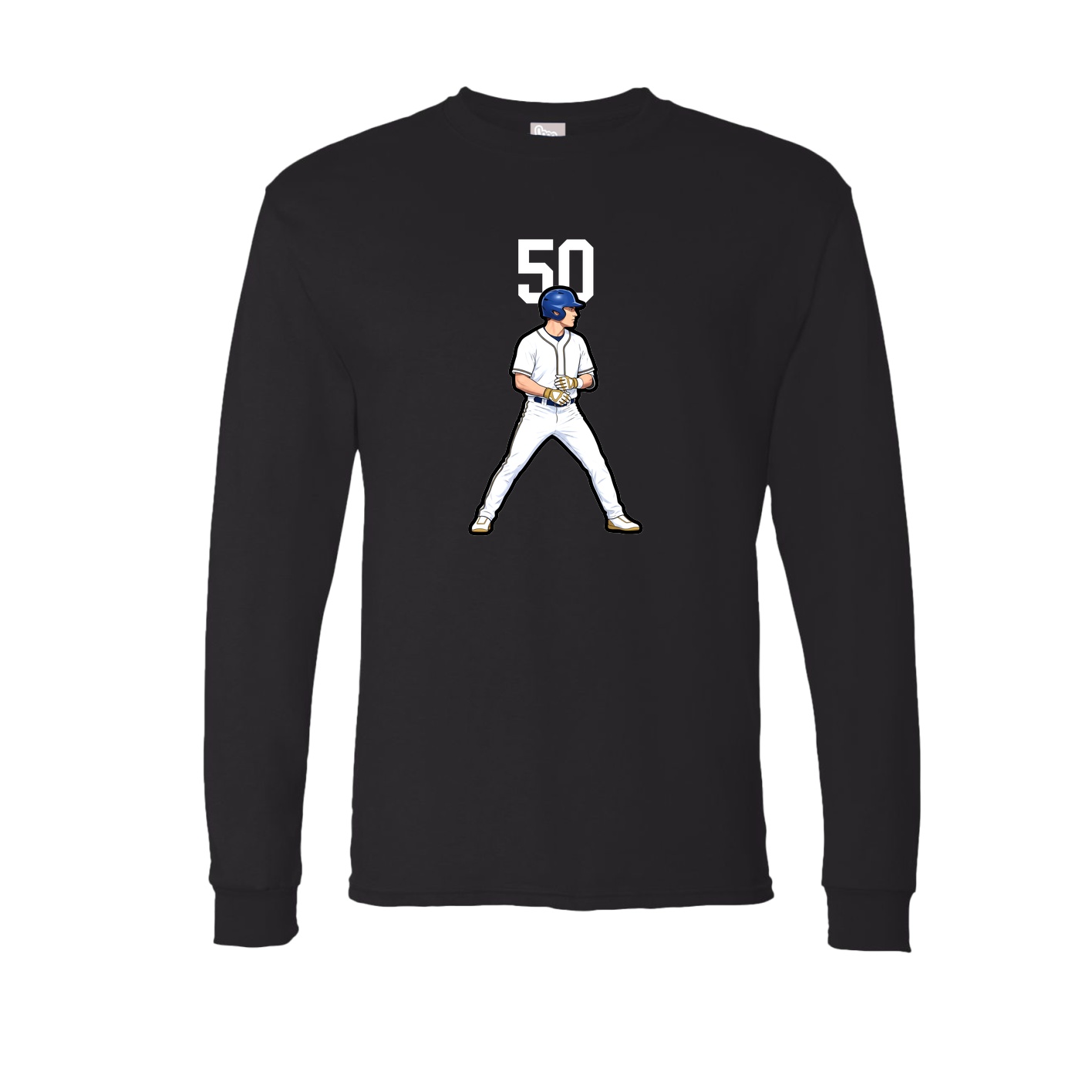 Long Sleeve Tee — Number Top in Black