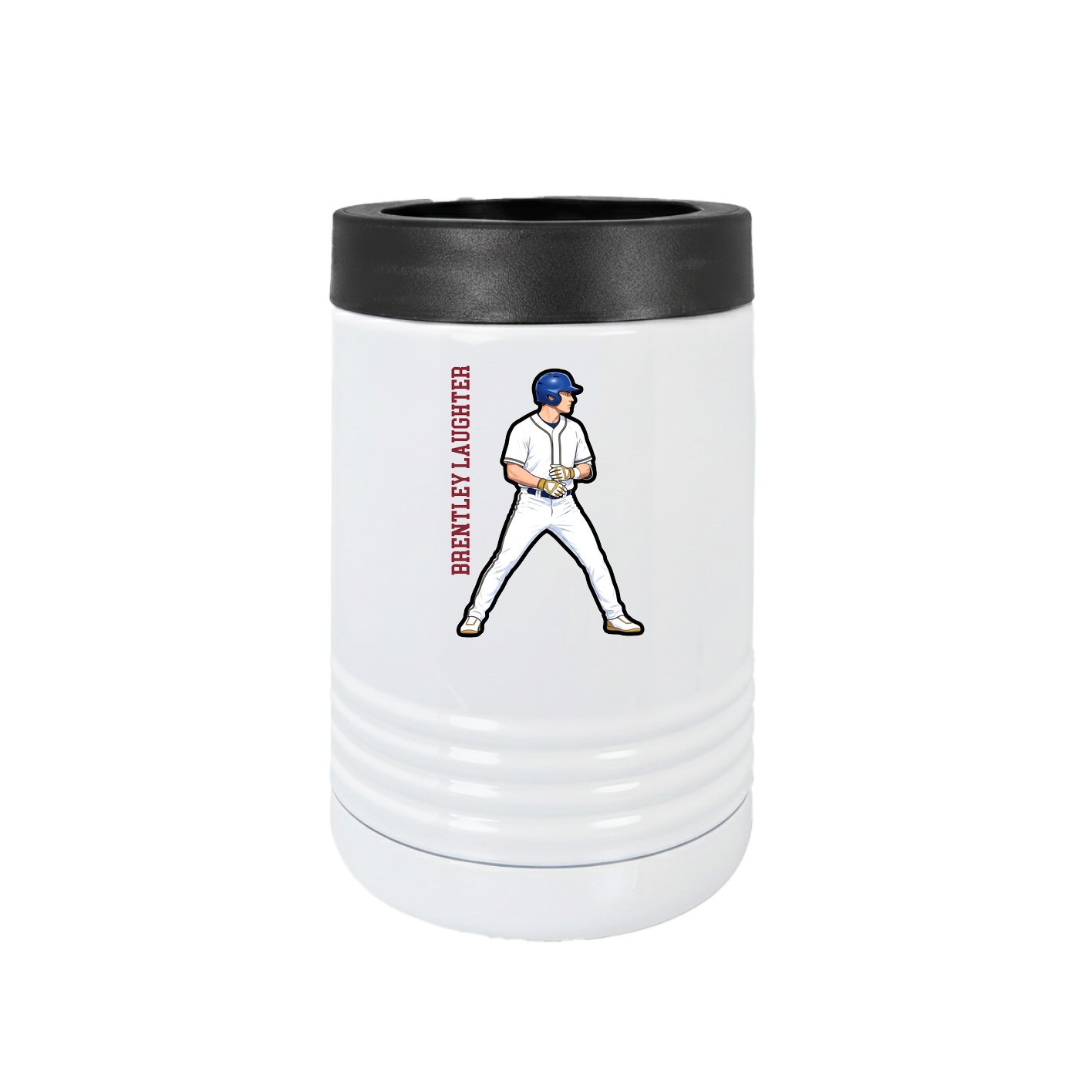 Beverage Holder — Name Vertical in White