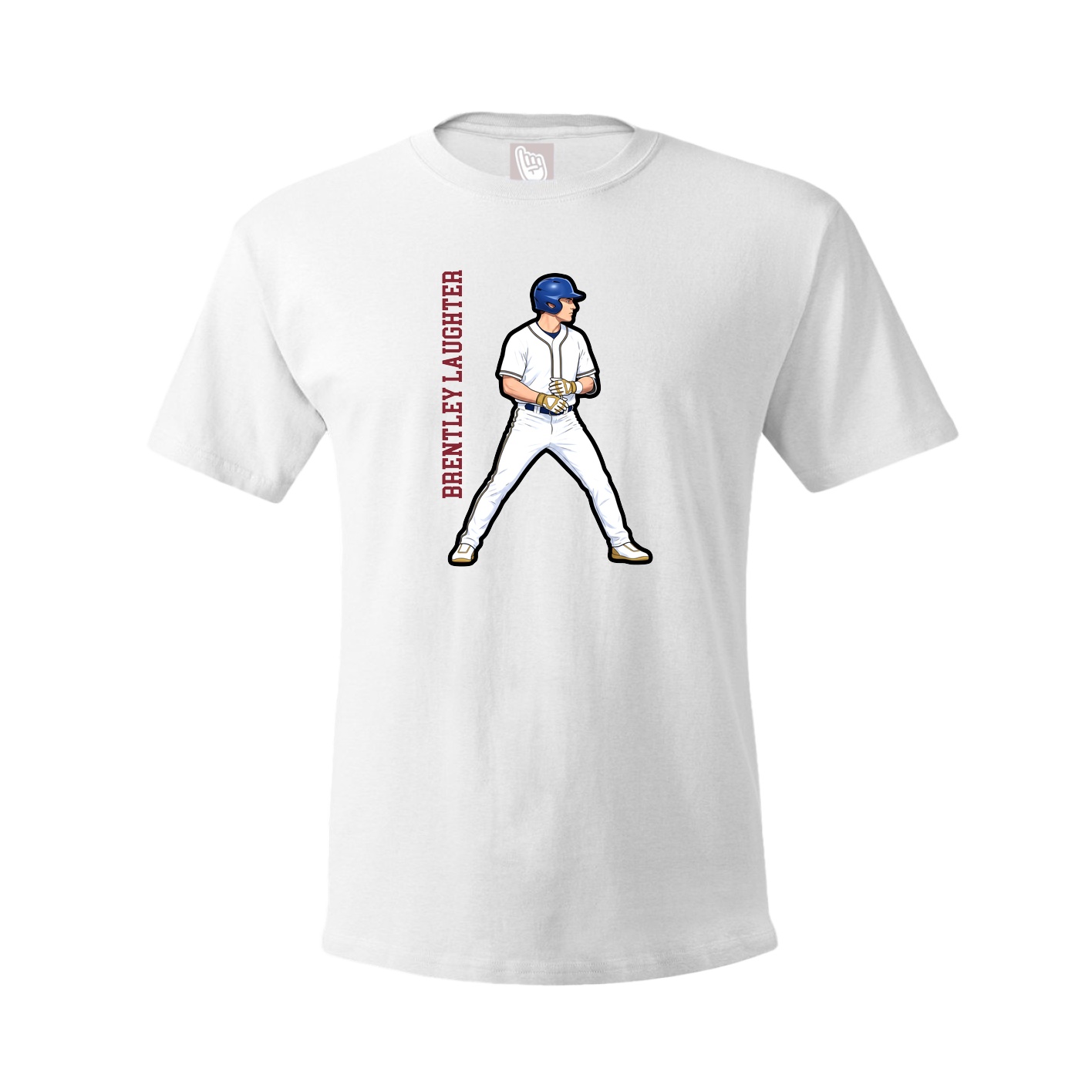 Youth Tee — Name Vertical in White
