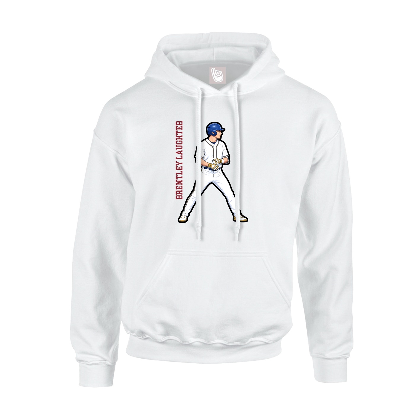 Hoodie — Name Vertical in White