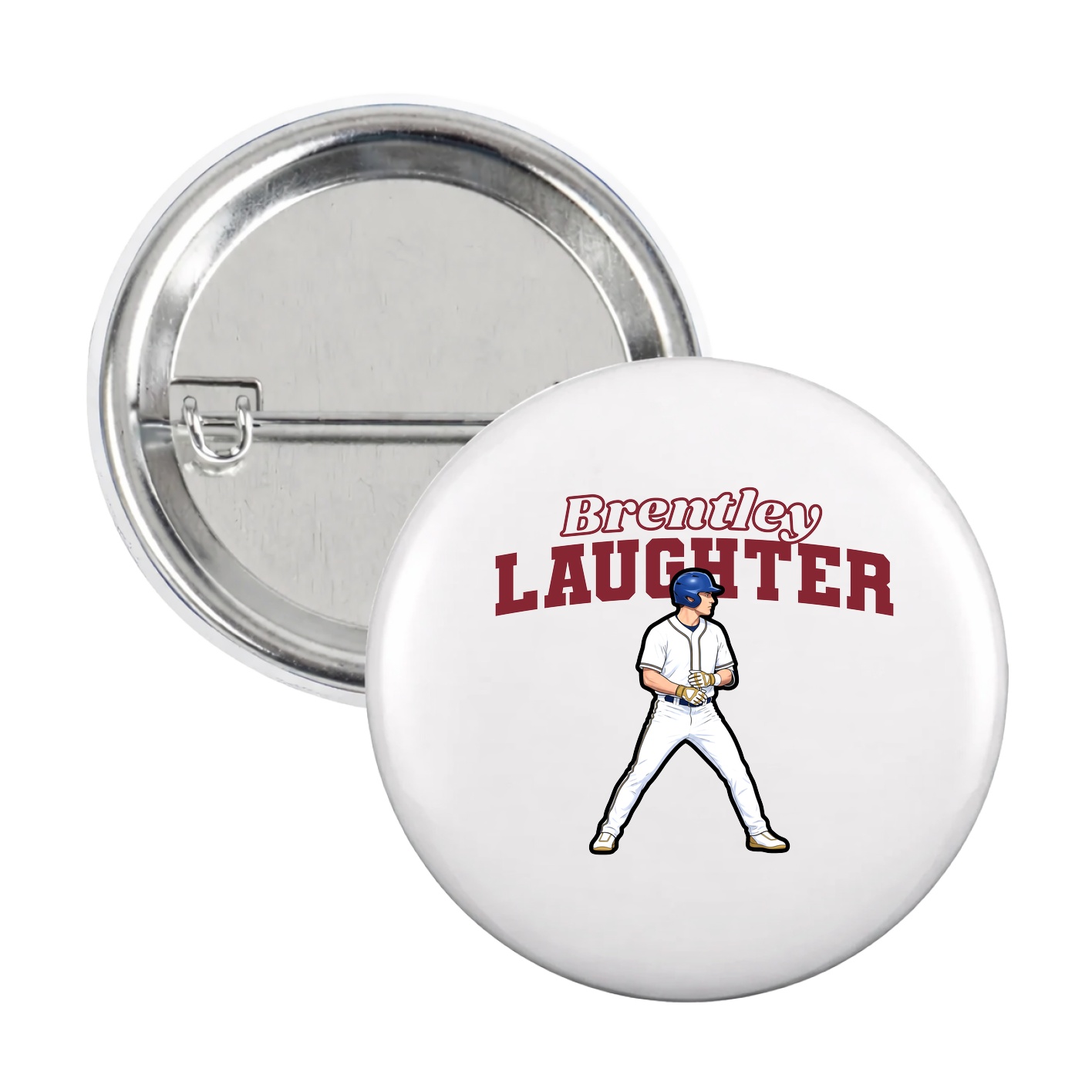 Game Day Button — Name Arch in White