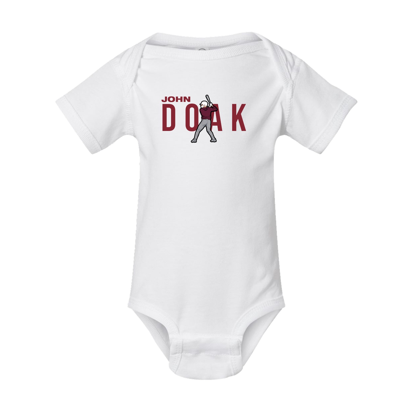 Baby Onesie — Player Name in White