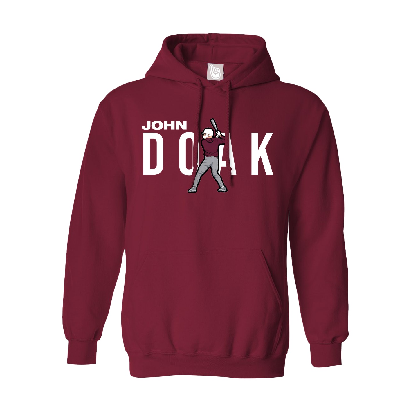 Hoodie — Player Name in Cardinal