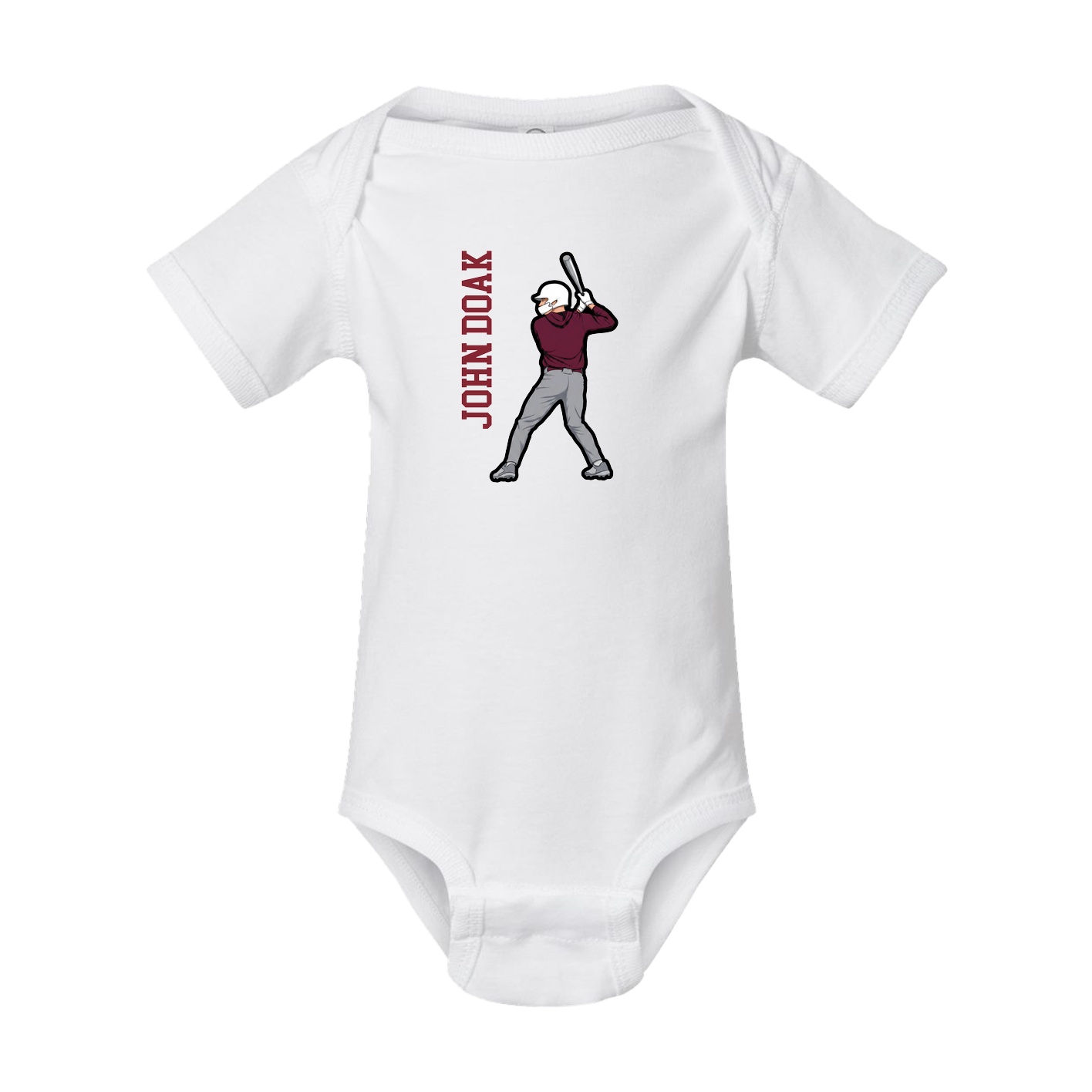 Baby Onesie — Name Vertical in White