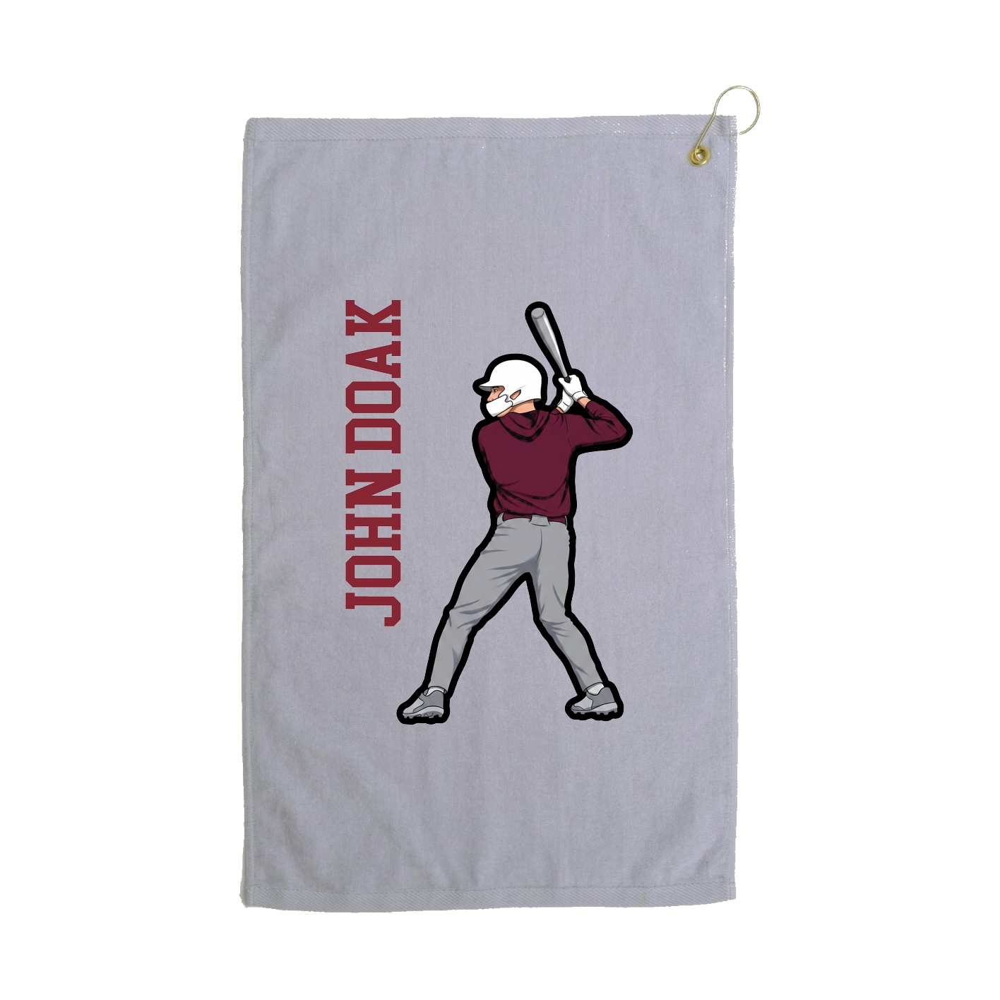 Golf Towel — Name Vertical in Grey