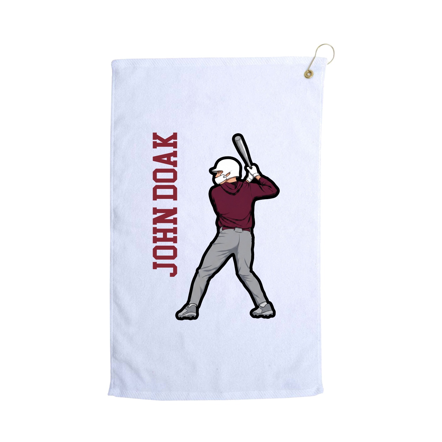 Golf Towel — Name Vertical in White