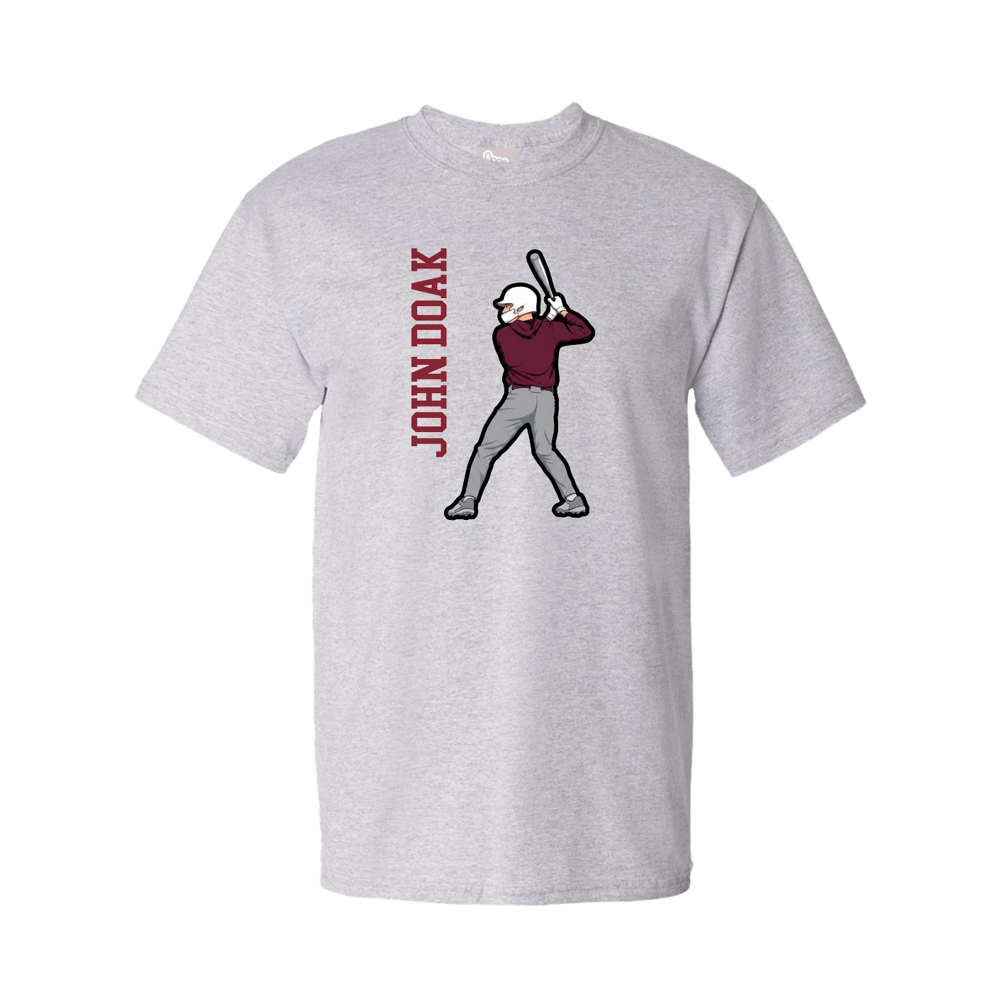 Tee — Name Vertical in Grey