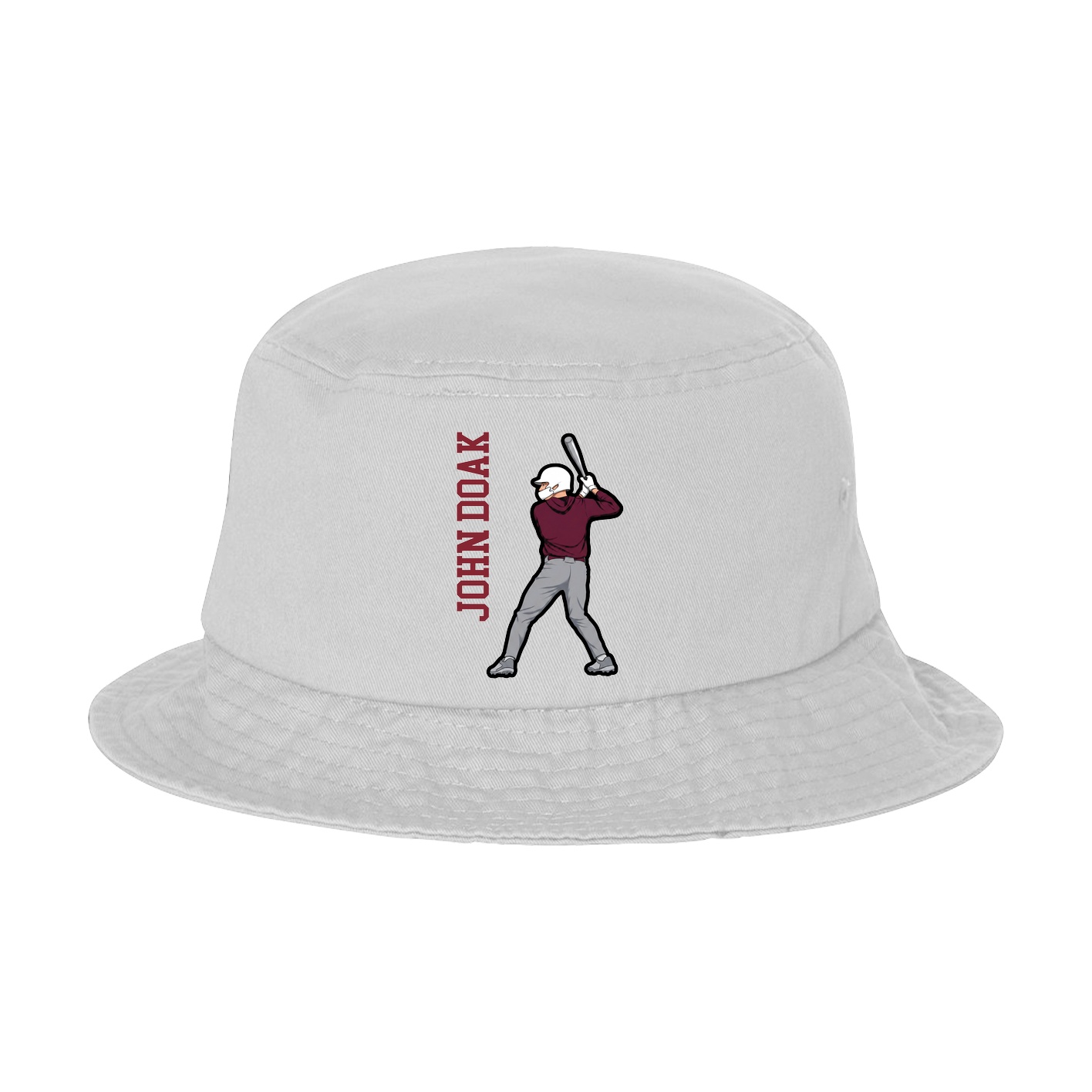 Bucket Cap — Name Vertical in White