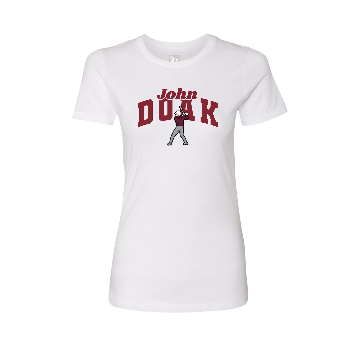 Fitted Women's Tee — Signature Arch in White