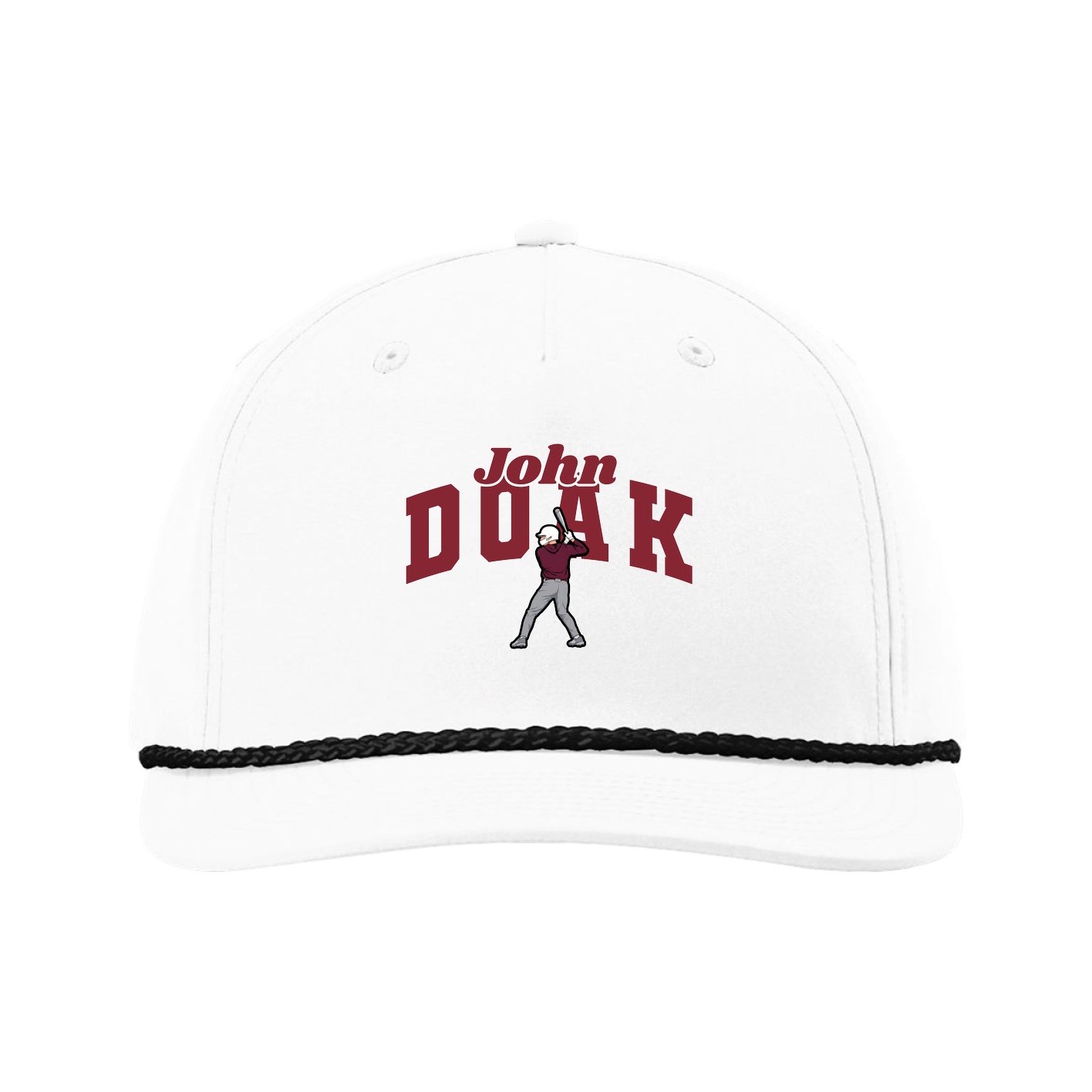 Five-Panel Classic Rope Cap — Signature Arch in White
