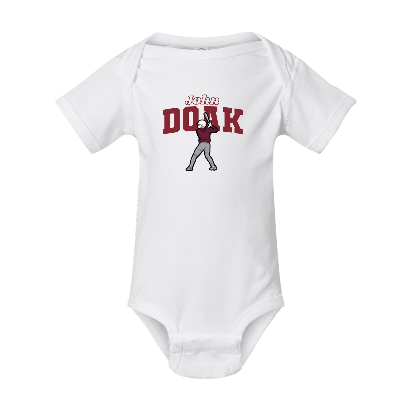 Baby Onesie — Name Arch in White