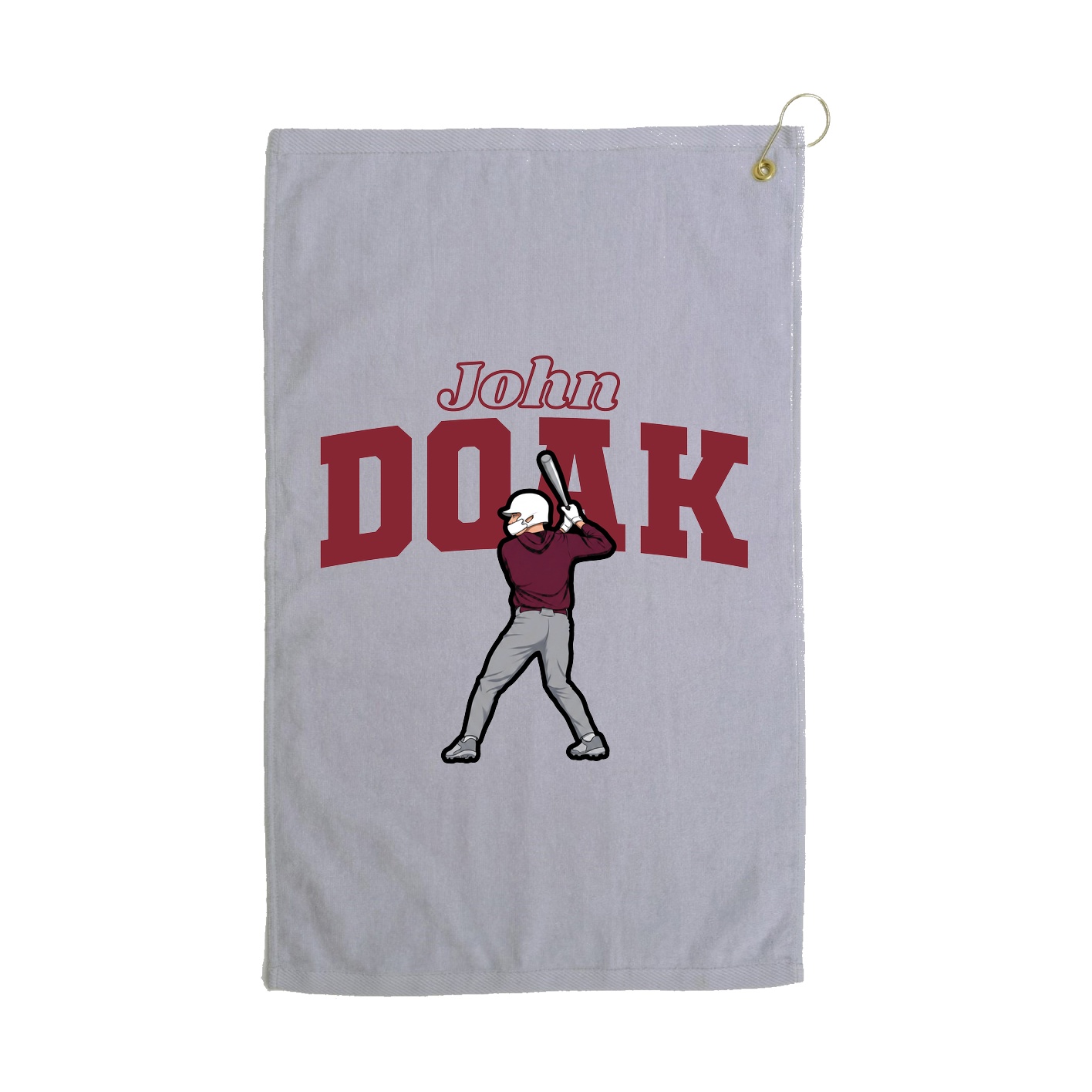 Golf Towel — Name Arch in Grey
