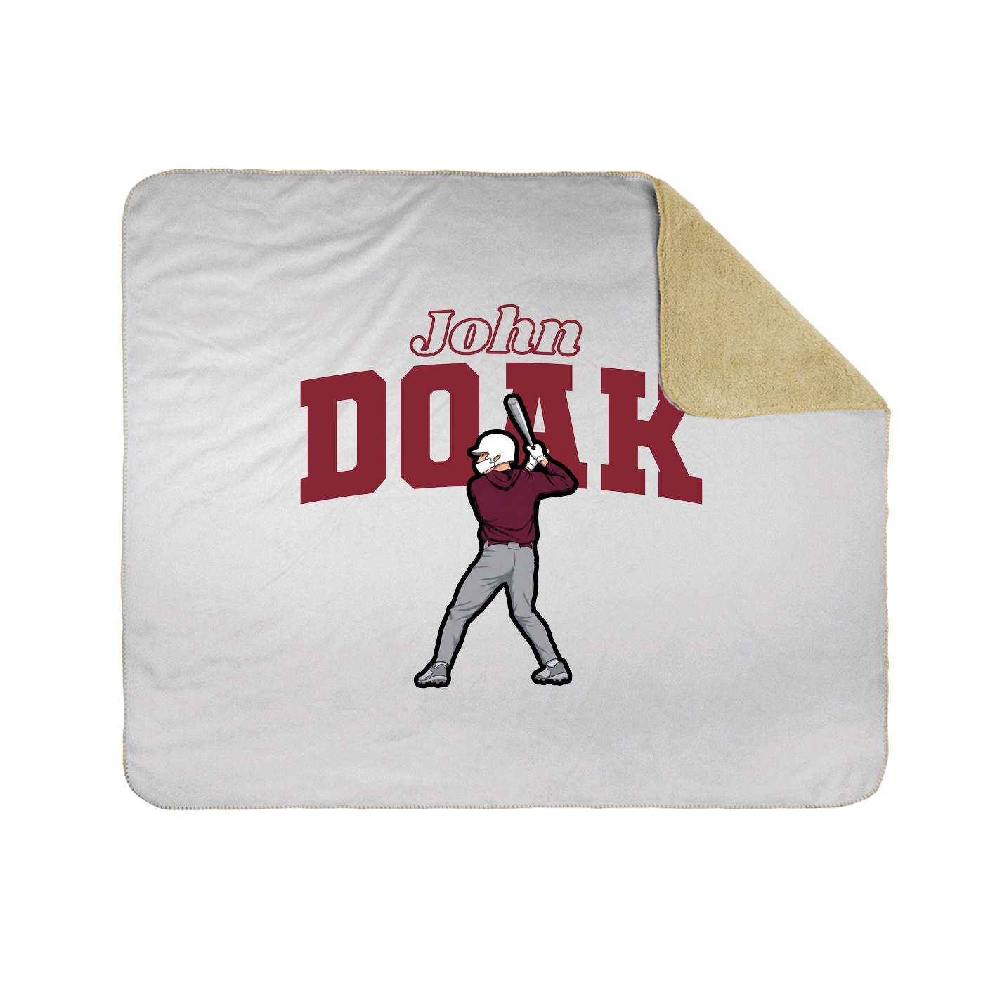 Throw Blanket — Name Arch in White