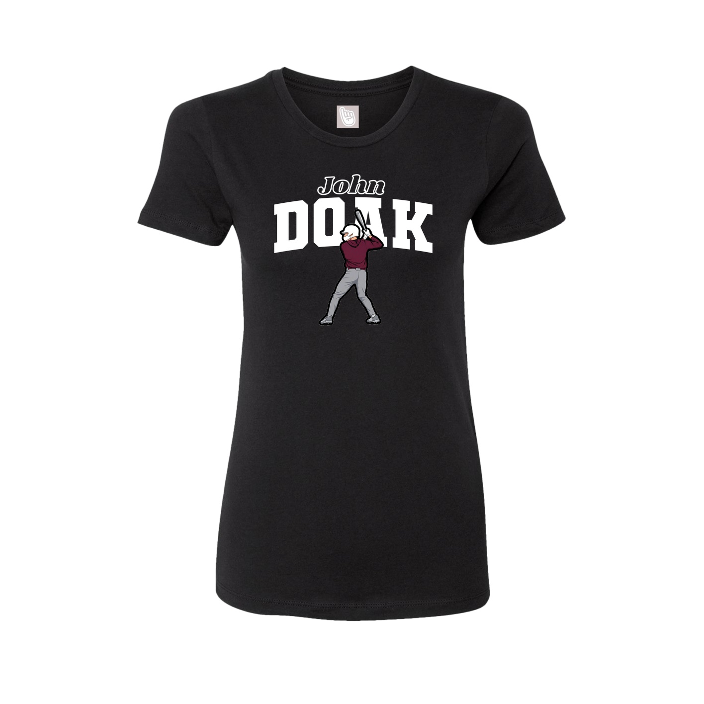 Fitted Women's Tee — Name Arch in Black