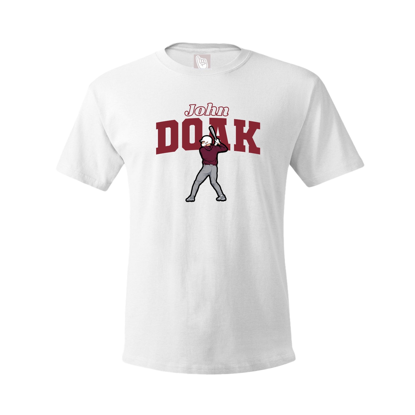Youth Tee — Name Arch in White