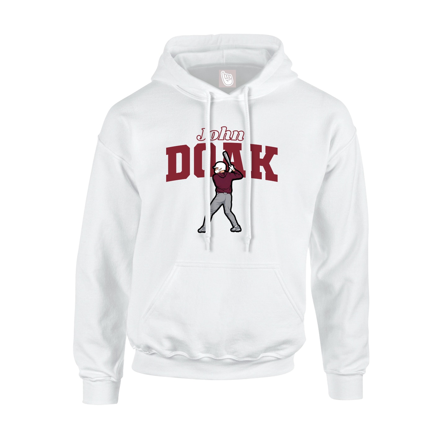 Hoodie — Name Arch in White