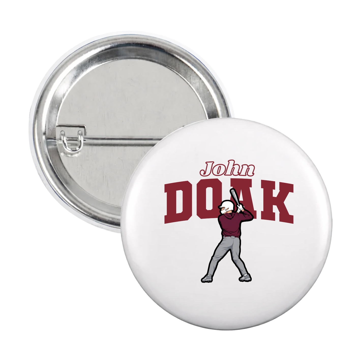 Game Day Button — Name Arch in White