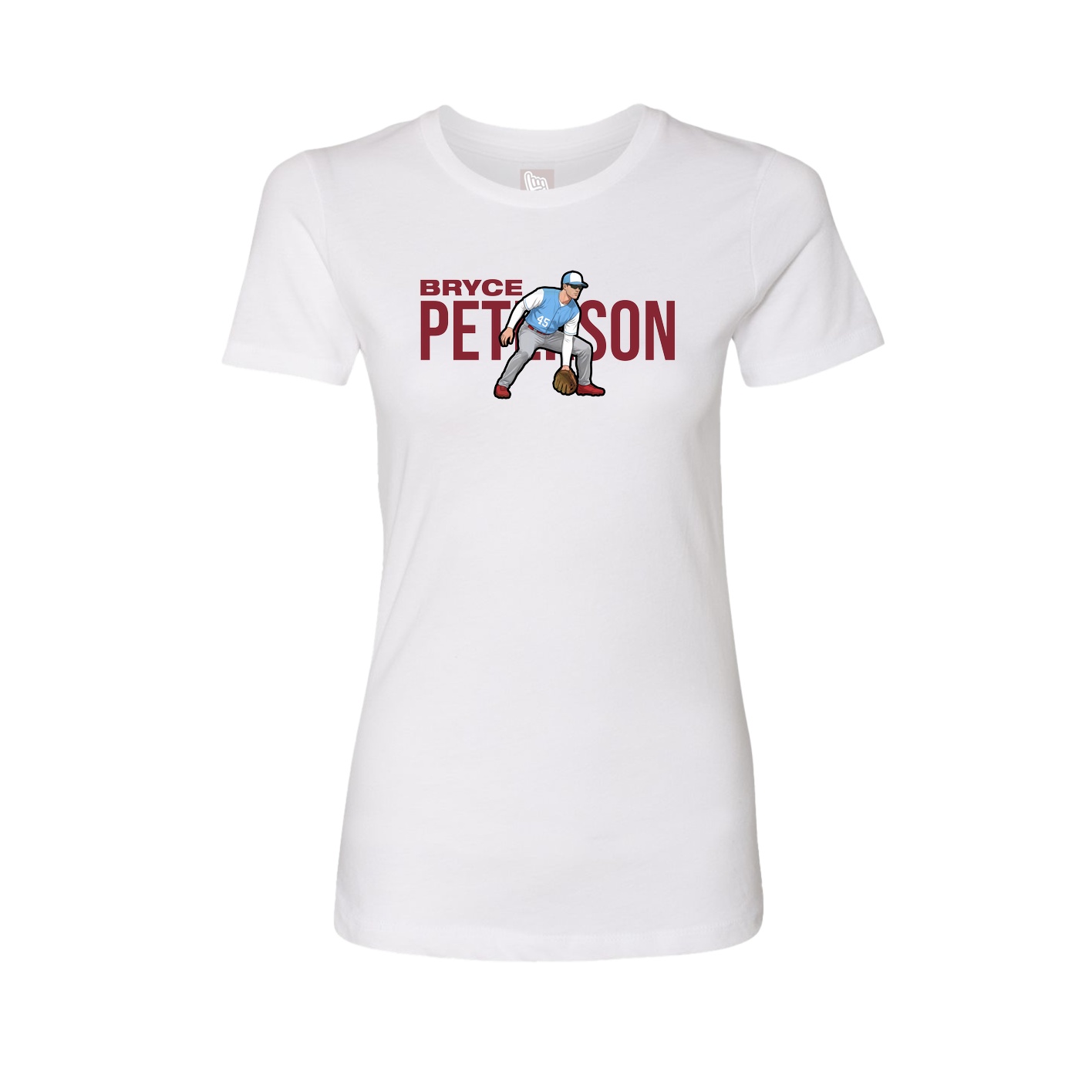 Fitted Women's Tee — Player Name in White