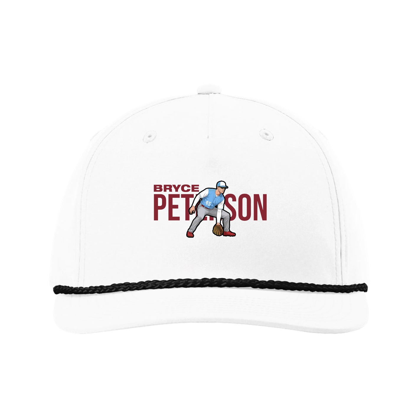 Five-Panel Classic Rope Cap — Player Name in White