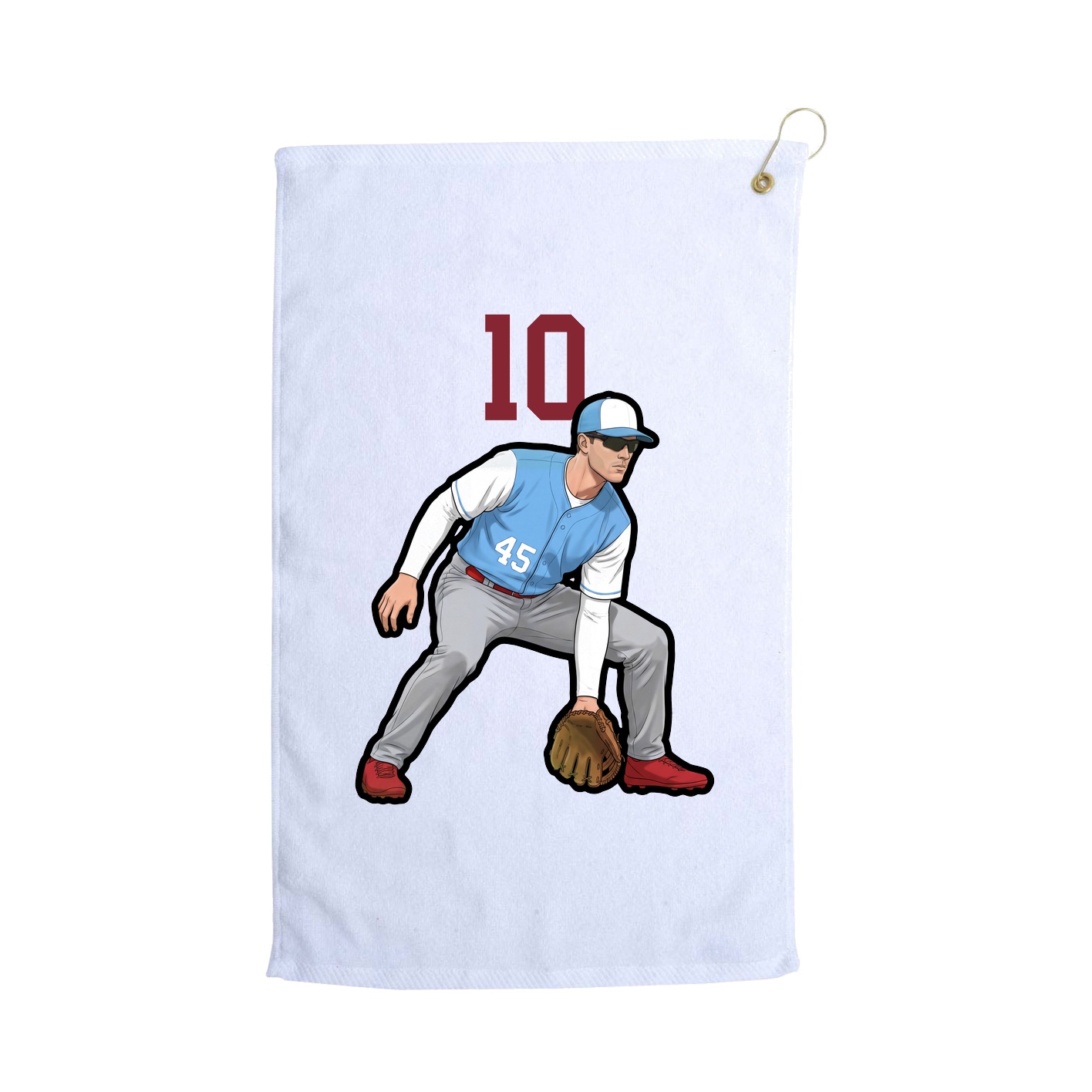 Golf Towel — Number Top in White