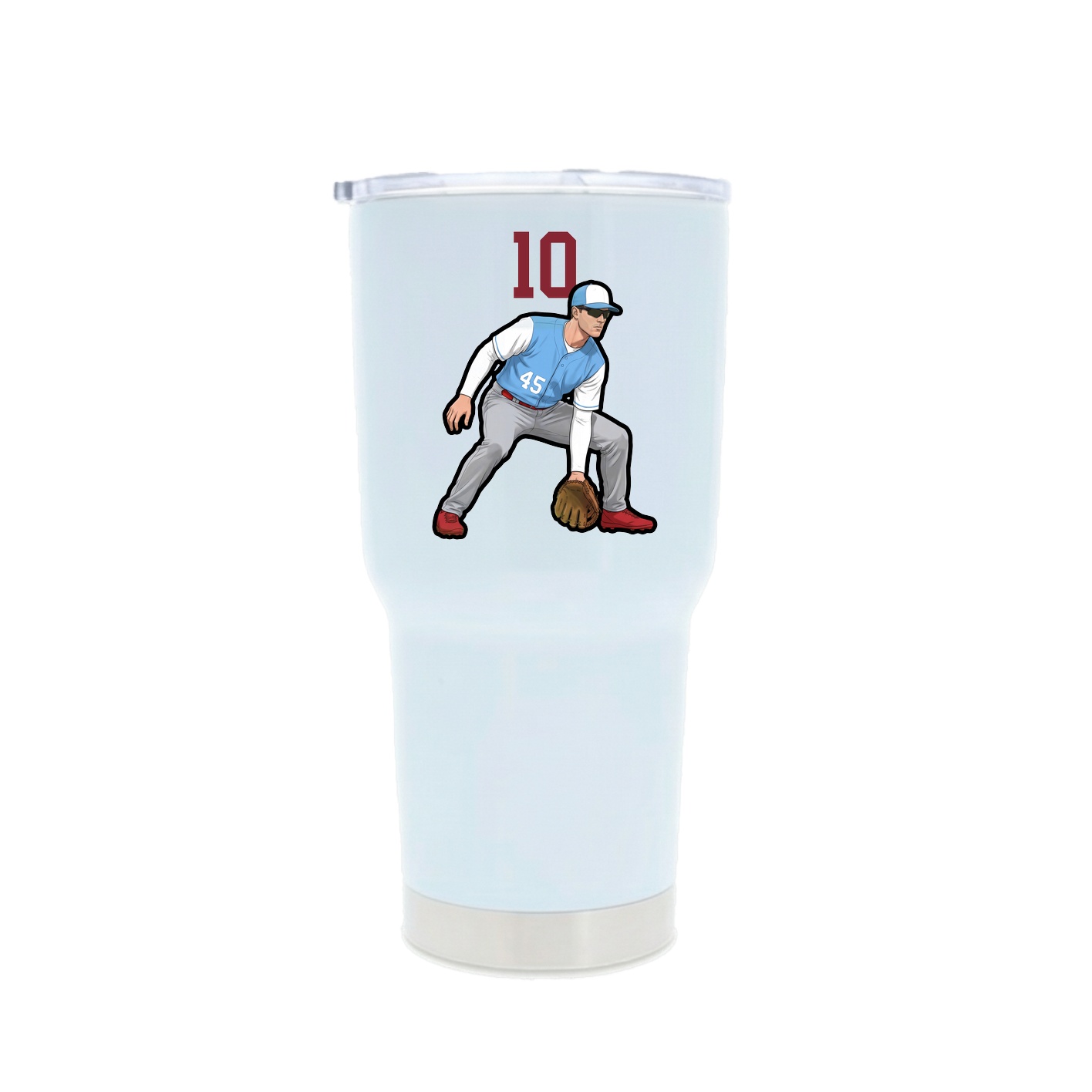 30oz Stainless Steel Tumbler — Number Top in White